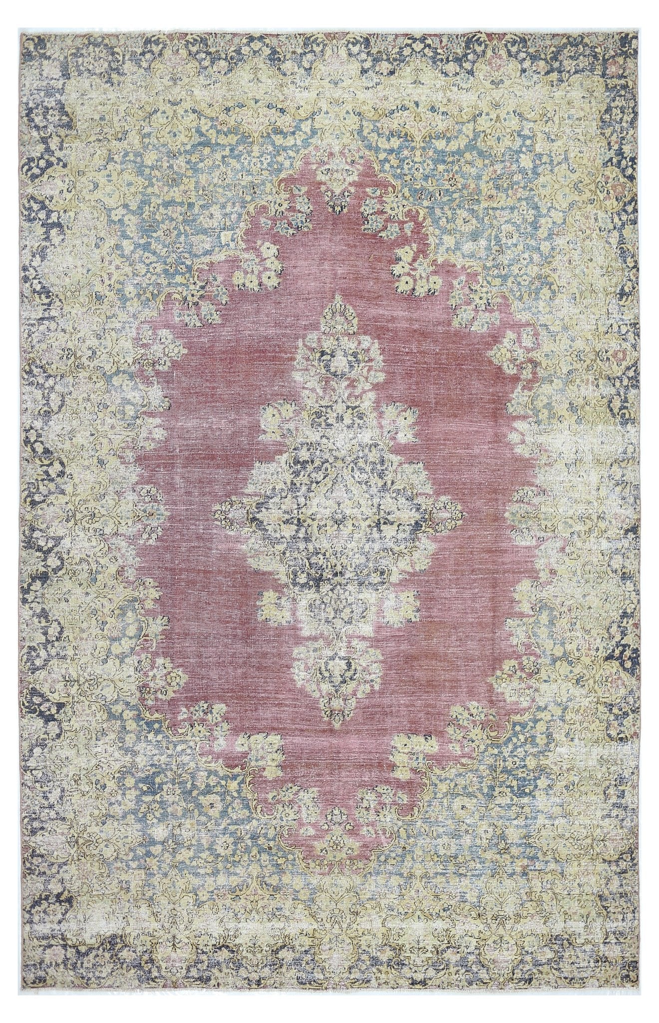 Handmade Vintage Persian Kerman Rug | 297 x 189 cm | 9'9" x 6'2" - Najaf Rugs & Textile