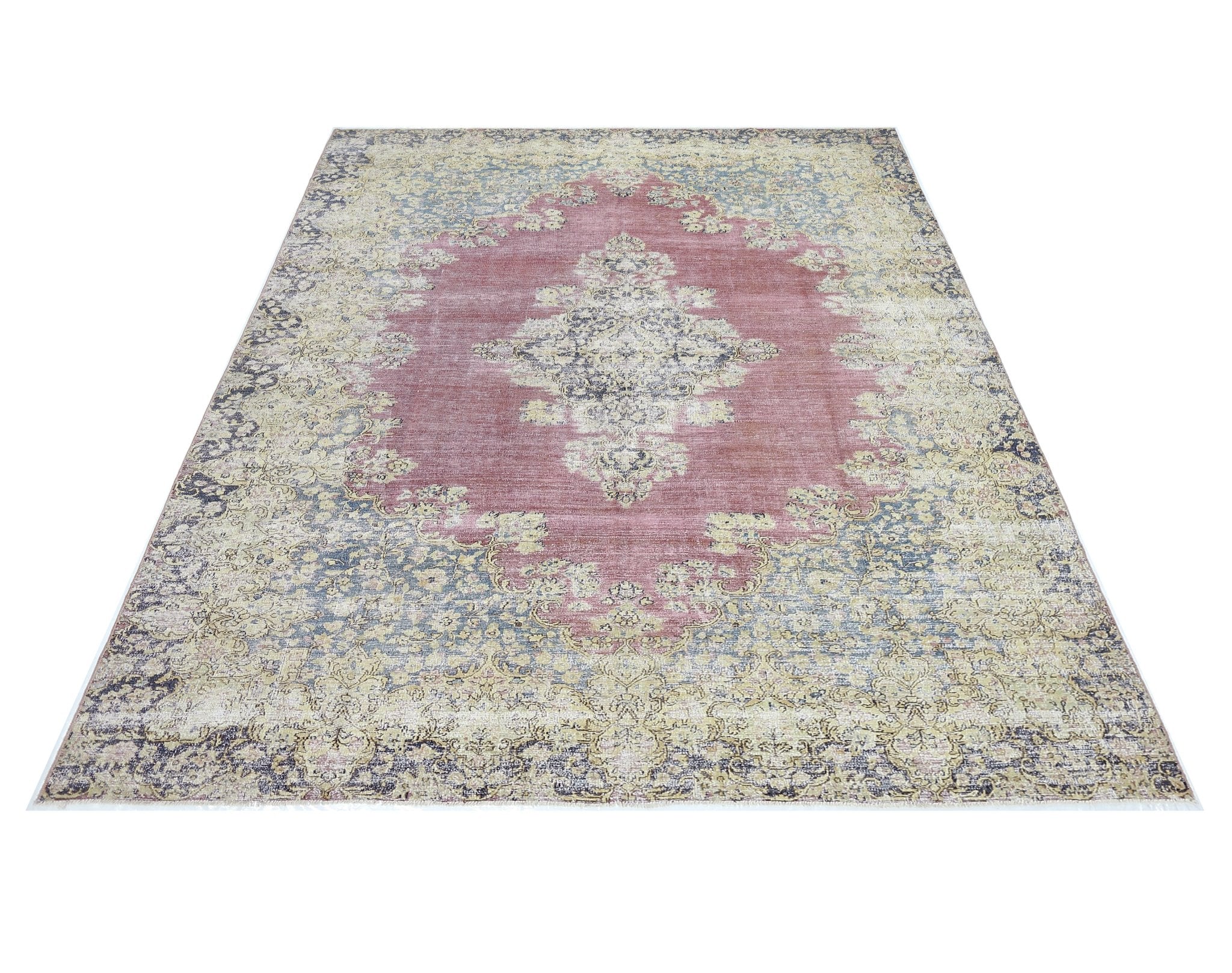 Handmade Vintage Persian Kerman Rug | 297 x 189 cm | 9'9" x 6'2" - Najaf Rugs & Textile