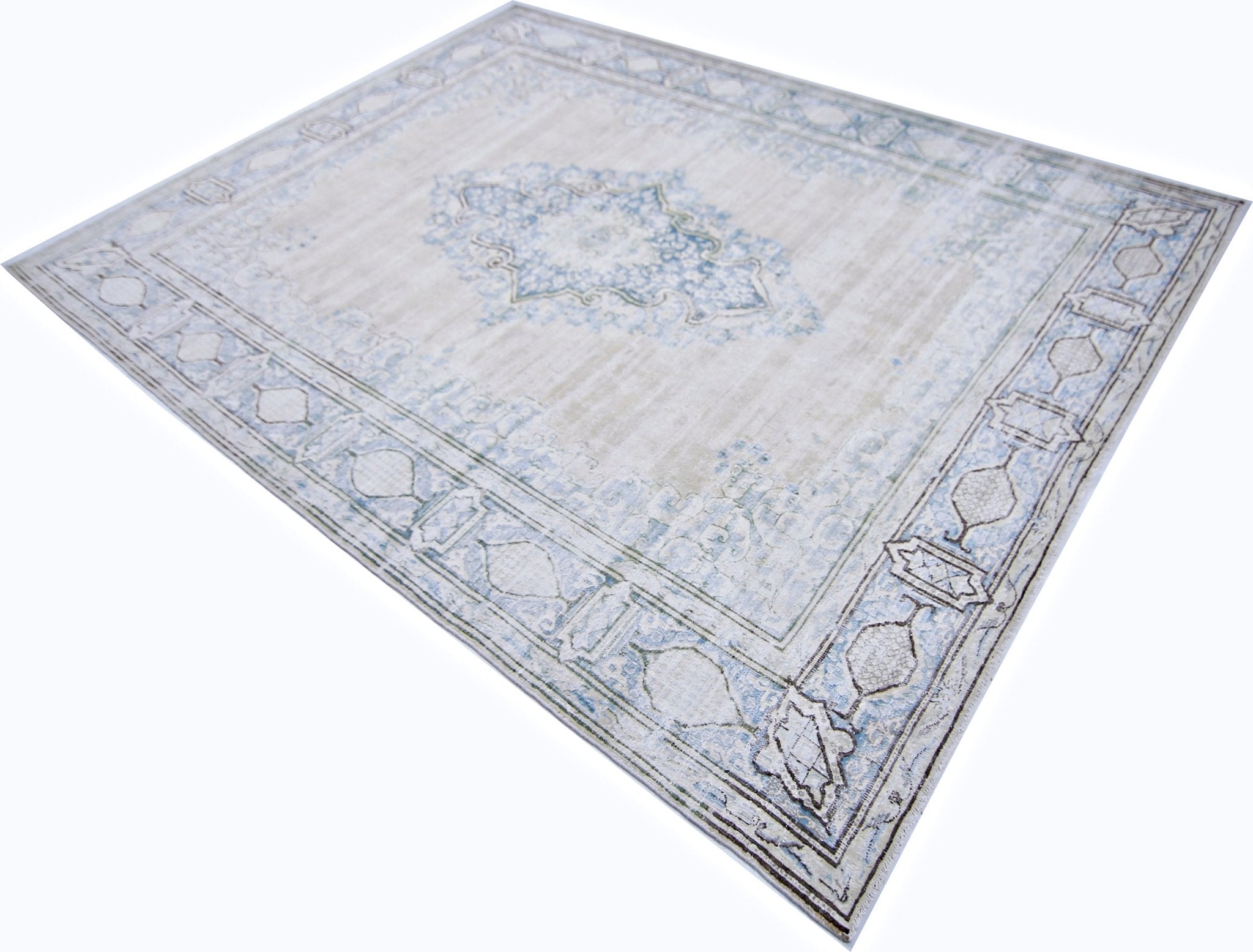 Handmade Vintage Persian Kerman Rug | 298 x 224 cm | 9'9" x 7'4" - Najaf Rugs & Textile