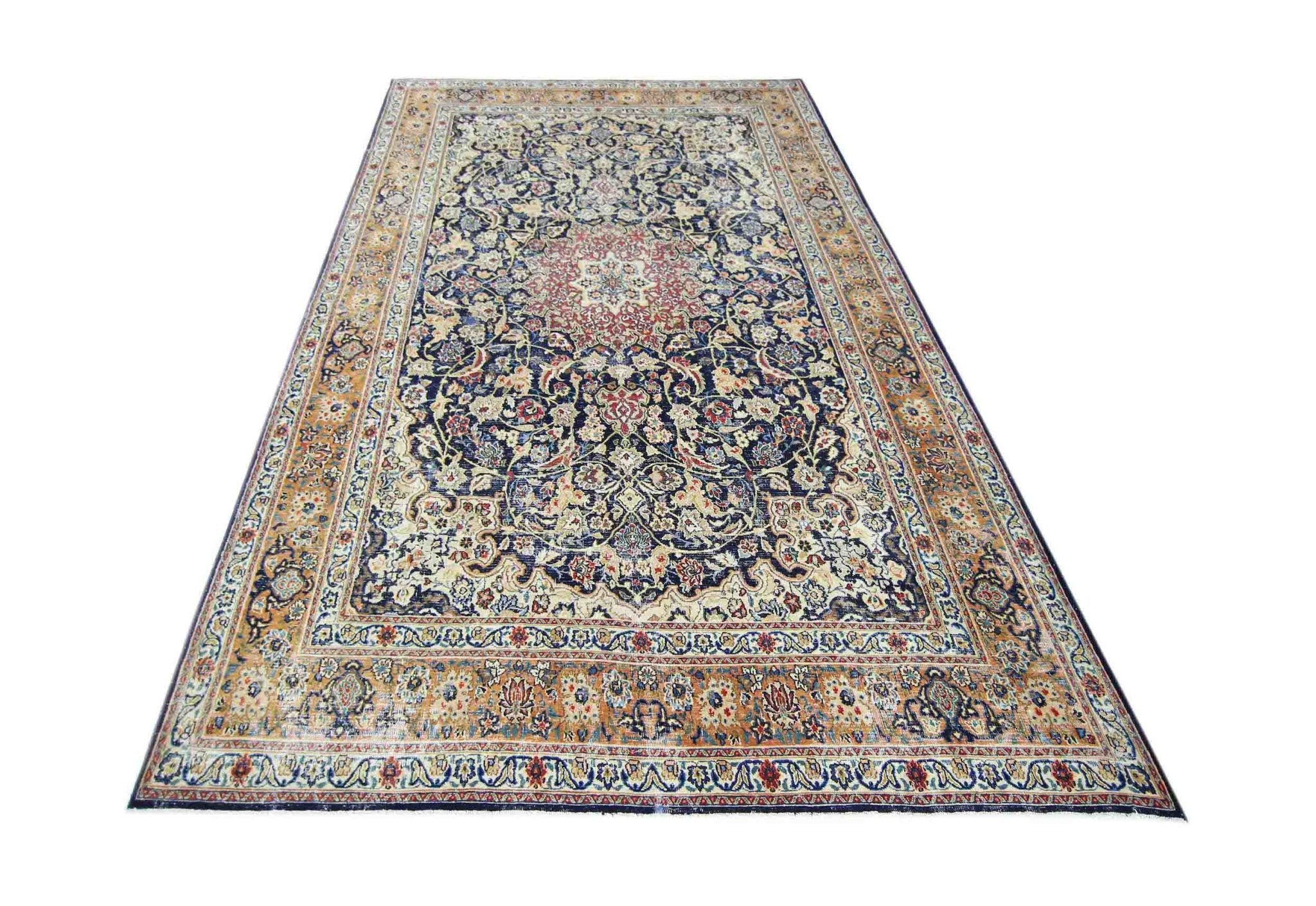 Handmade Vintage Persian Kerman Rug | 300 x 203 cm | 9'10" x 6'8" - Najaf Rugs & Textile