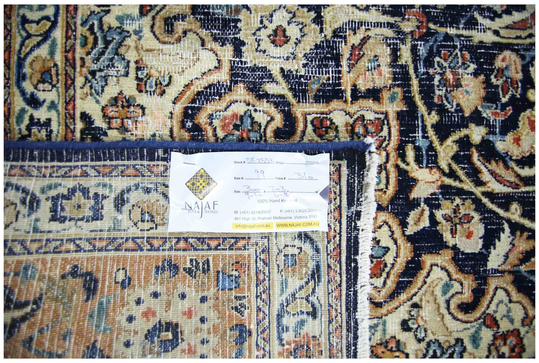 Handmade Vintage Persian Kerman Rug | 300 x 203 cm | 9'10" x 6'8" - Najaf Rugs & Textile