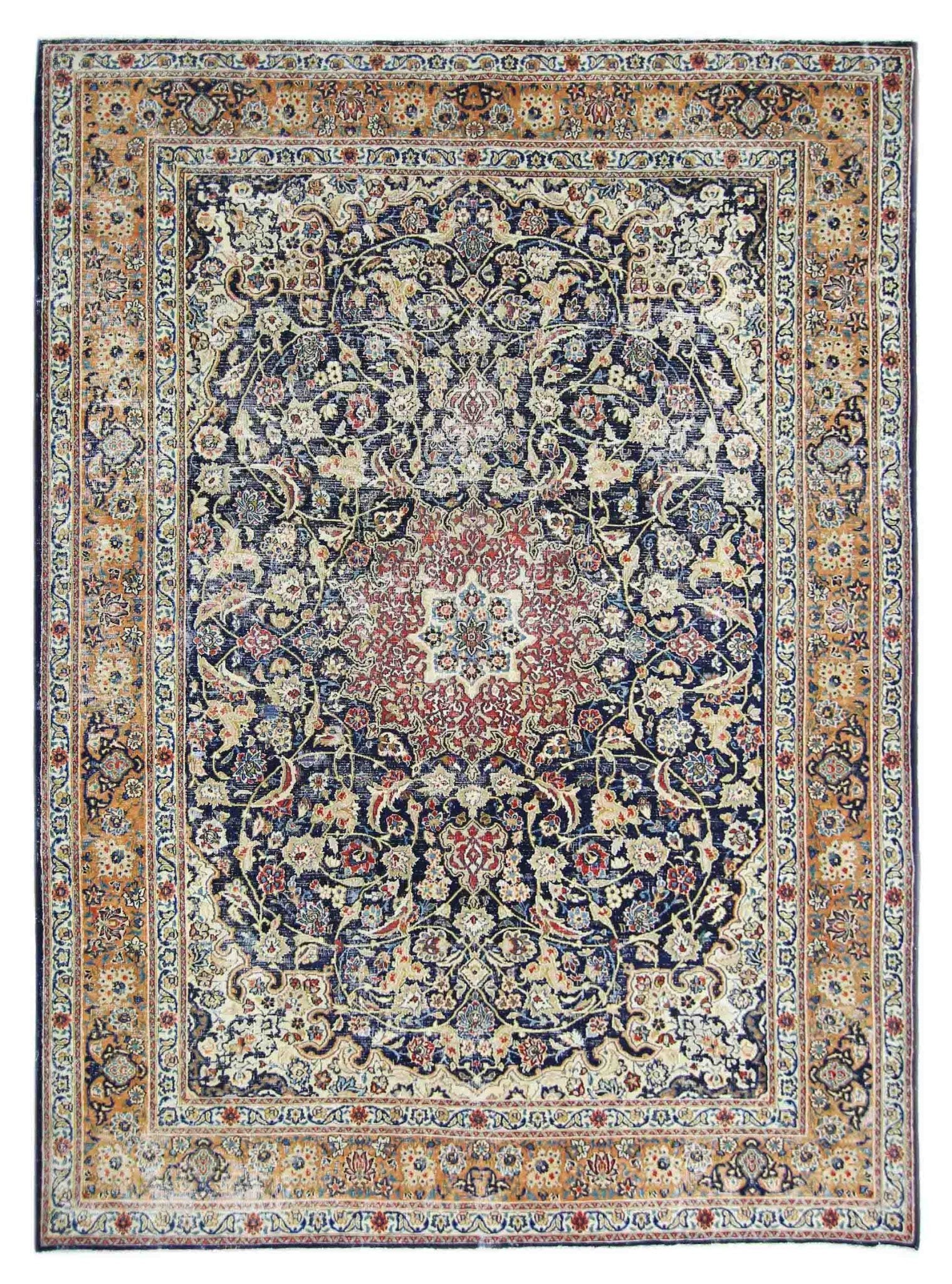 Handmade Vintage Persian Kerman Rug | 300 x 203 cm | 9'10" x 6'8" - Najaf Rugs & Textile
