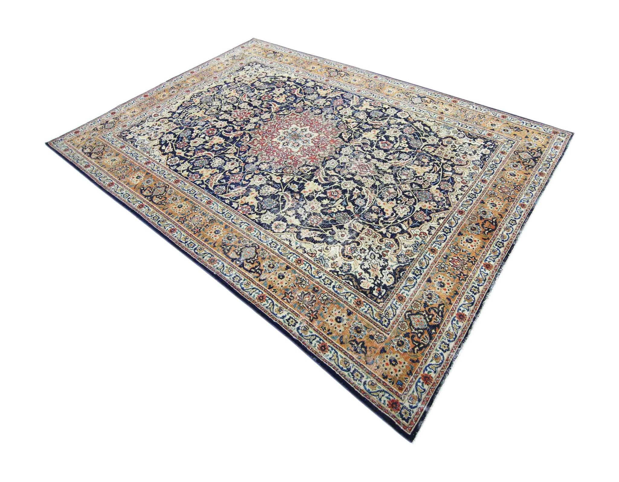 Handmade Vintage Persian Kerman Rug | 300 x 203 cm | 9'10" x 6'8" - Najaf Rugs & Textile