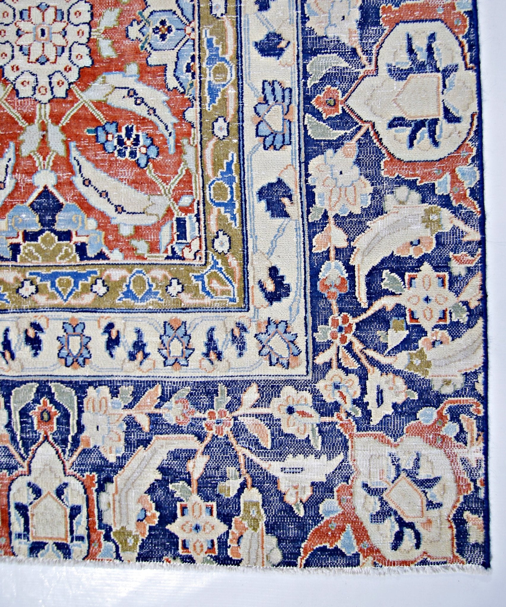 Handmade Vintage Persian Kerman Rug | 306 x 251 cm | 10'1" x 8'3" - Najaf Rugs & Textile