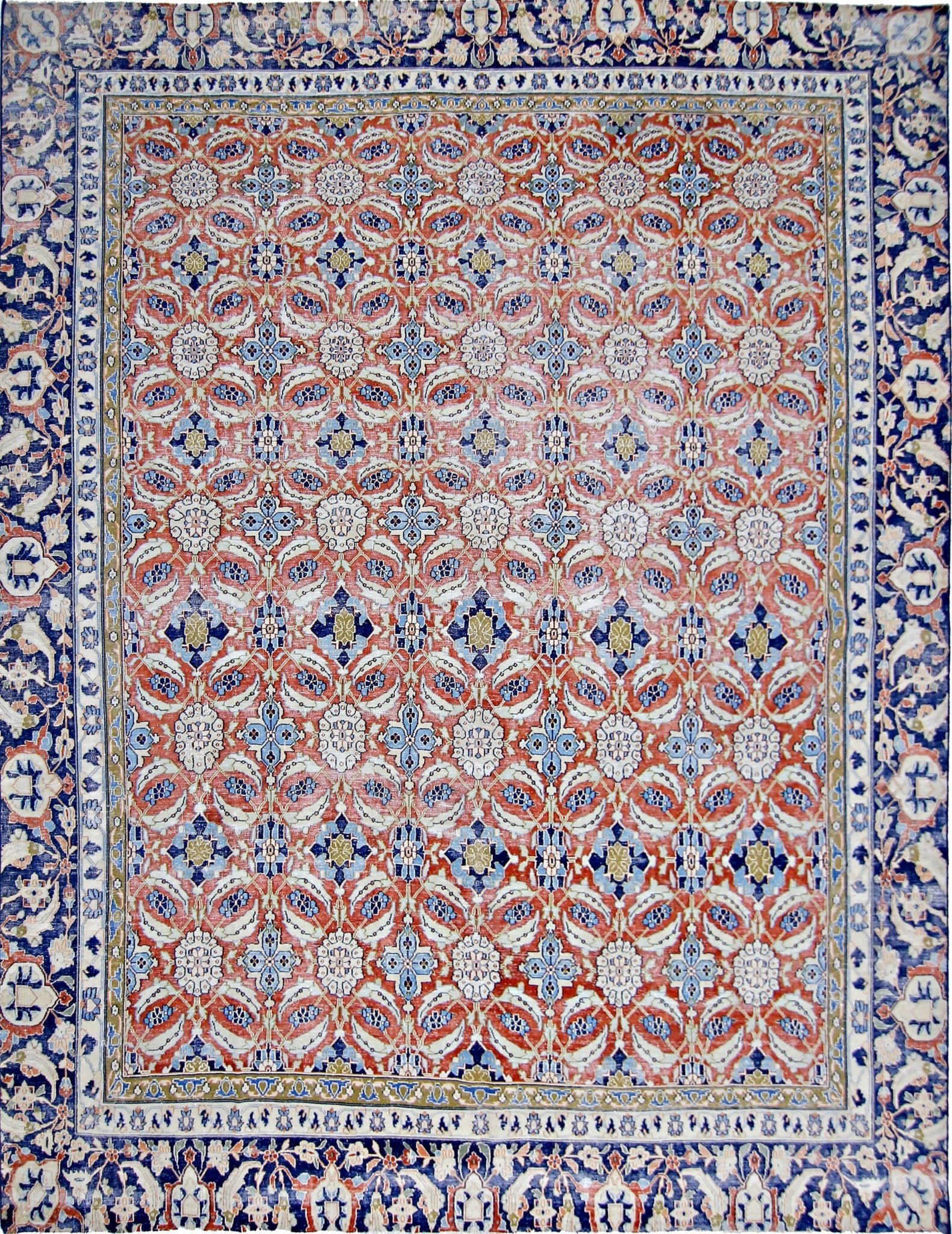 Handmade Vintage Persian Kerman Rug | 306 x 251 cm | 10'1" x 8'3" - Najaf Rugs & Textile