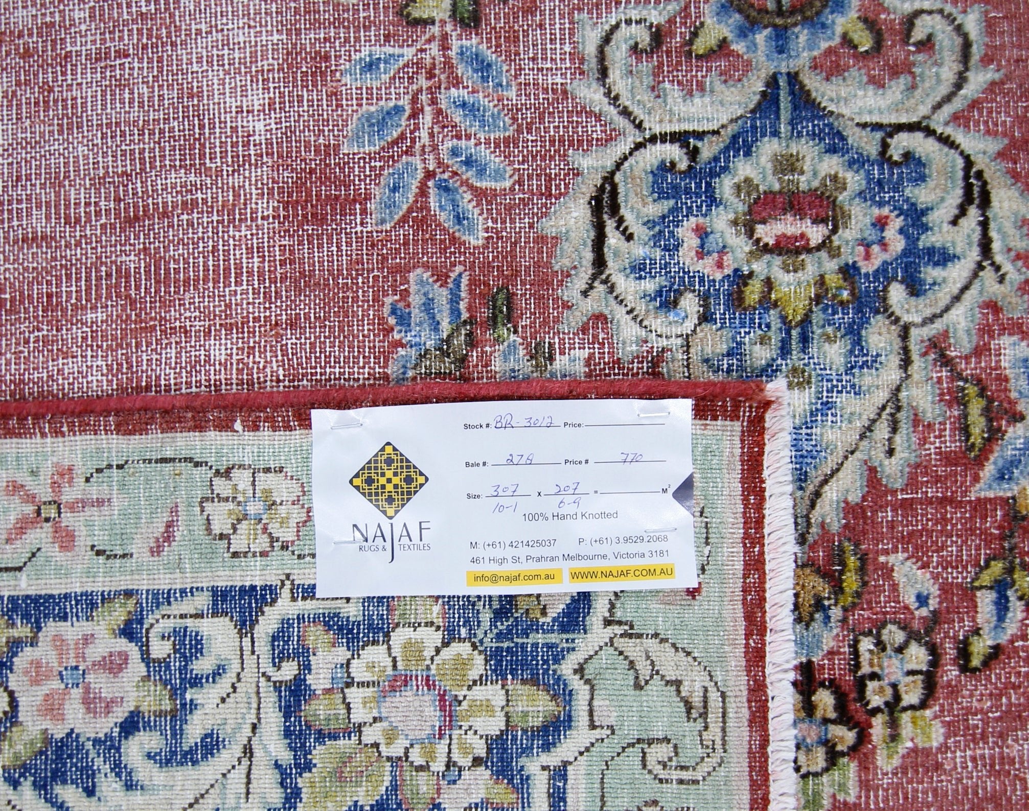Handmade Vintage Persian Kerman Rug | 307 x 207 cm | 10'1" x 6'9" - Najaf Rugs & Textile