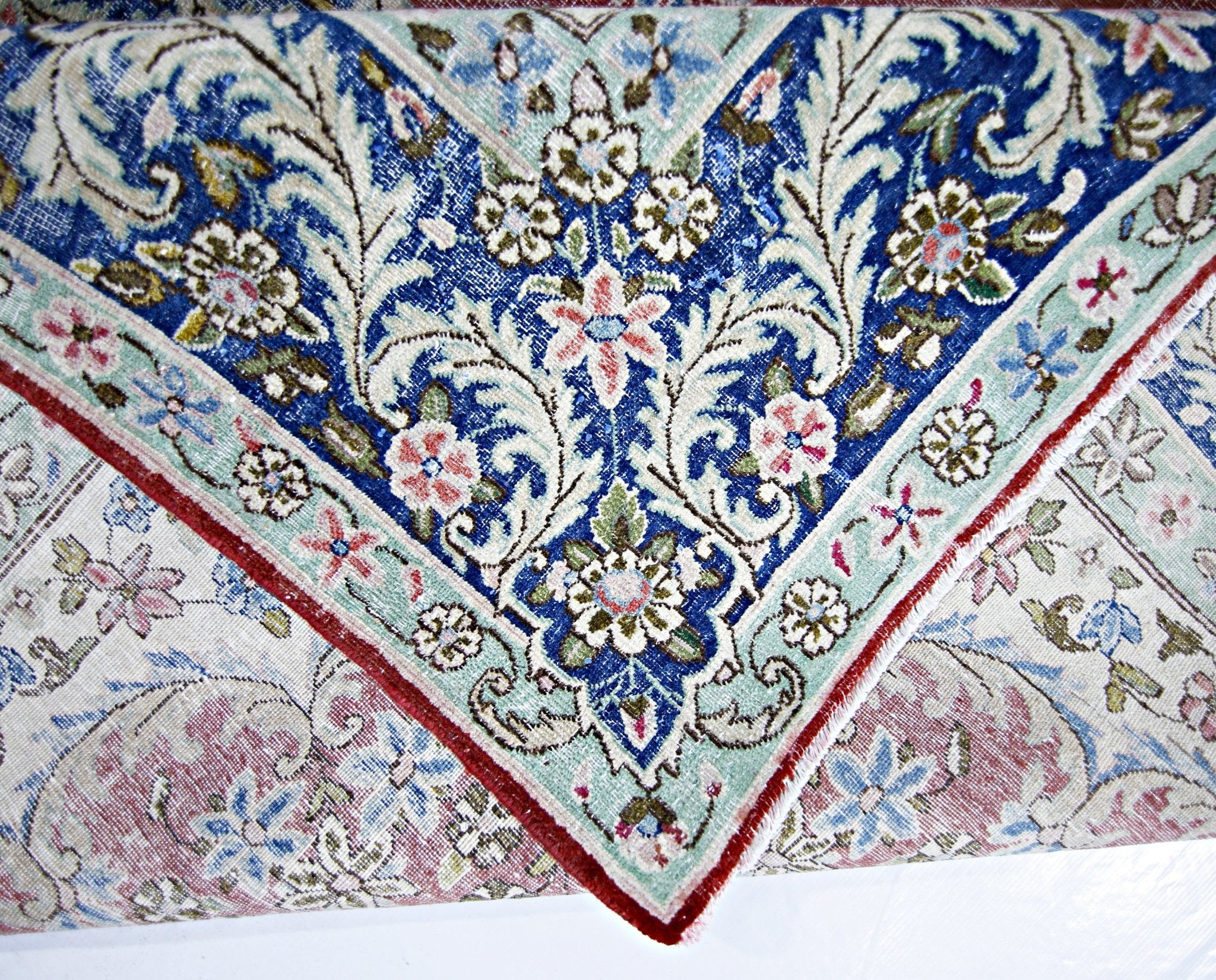 Handmade Vintage Persian Kerman Rug | 307 x 207 cm | 10'1" x 6'9" - Najaf Rugs & Textile