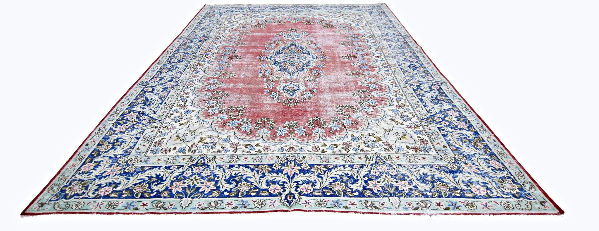 Handmade Vintage Persian Kerman Rug | 307 x 207 cm | 10'1" x 6'9" - Najaf Rugs & Textile