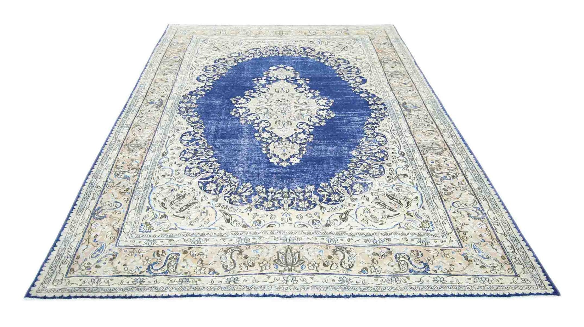 Handmade Vintage Persian Kerman Rug | 315 x 201 cm | 10'4" x 6'7" - Najaf Rugs & Textile