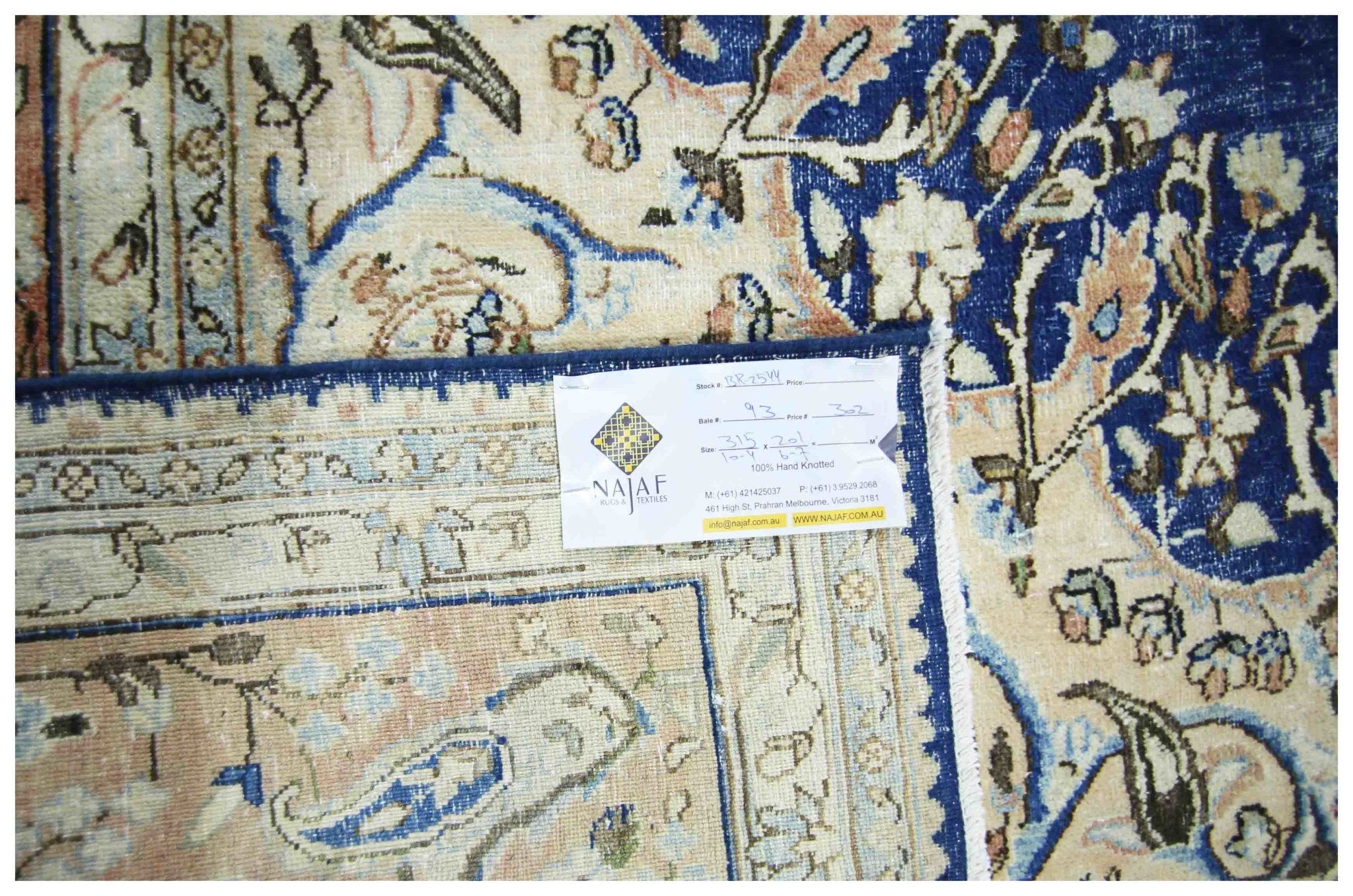 Handmade Vintage Persian Kerman Rug | 315 x 201 cm | 10'4" x 6'7" - Najaf Rugs & Textile