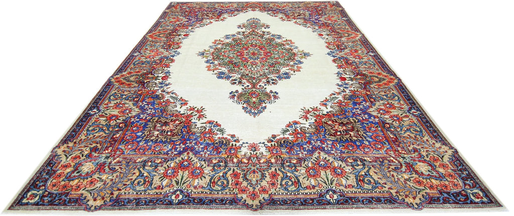 Handmade Vintage Persian Kerman Rug | 321 x 215 cm | 10'6" x 7' - Najaf Rugs & Textile