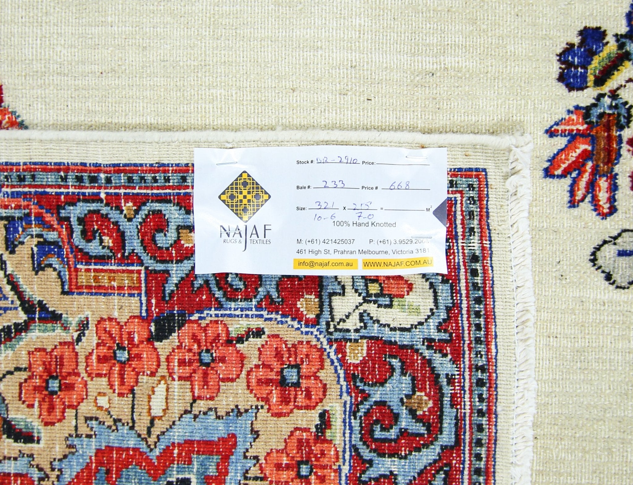 Handmade Vintage Persian Kerman Rug | 321 x 215 cm | 10'6" x 7' - Najaf Rugs & Textile