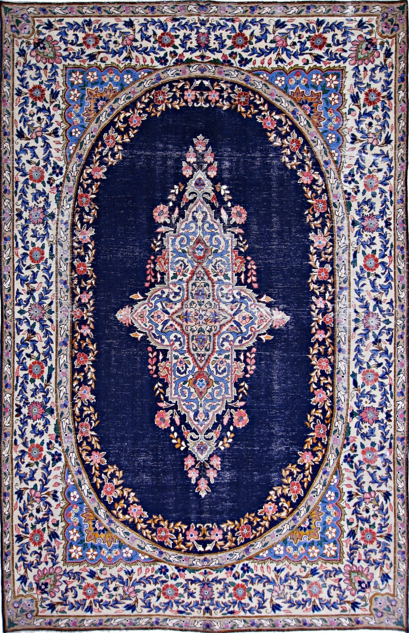 Handmade Vintage Persian Kerman Rug | 326 x 197 cm | 10'8" x 6'5" - Najaf Rugs & Textile
