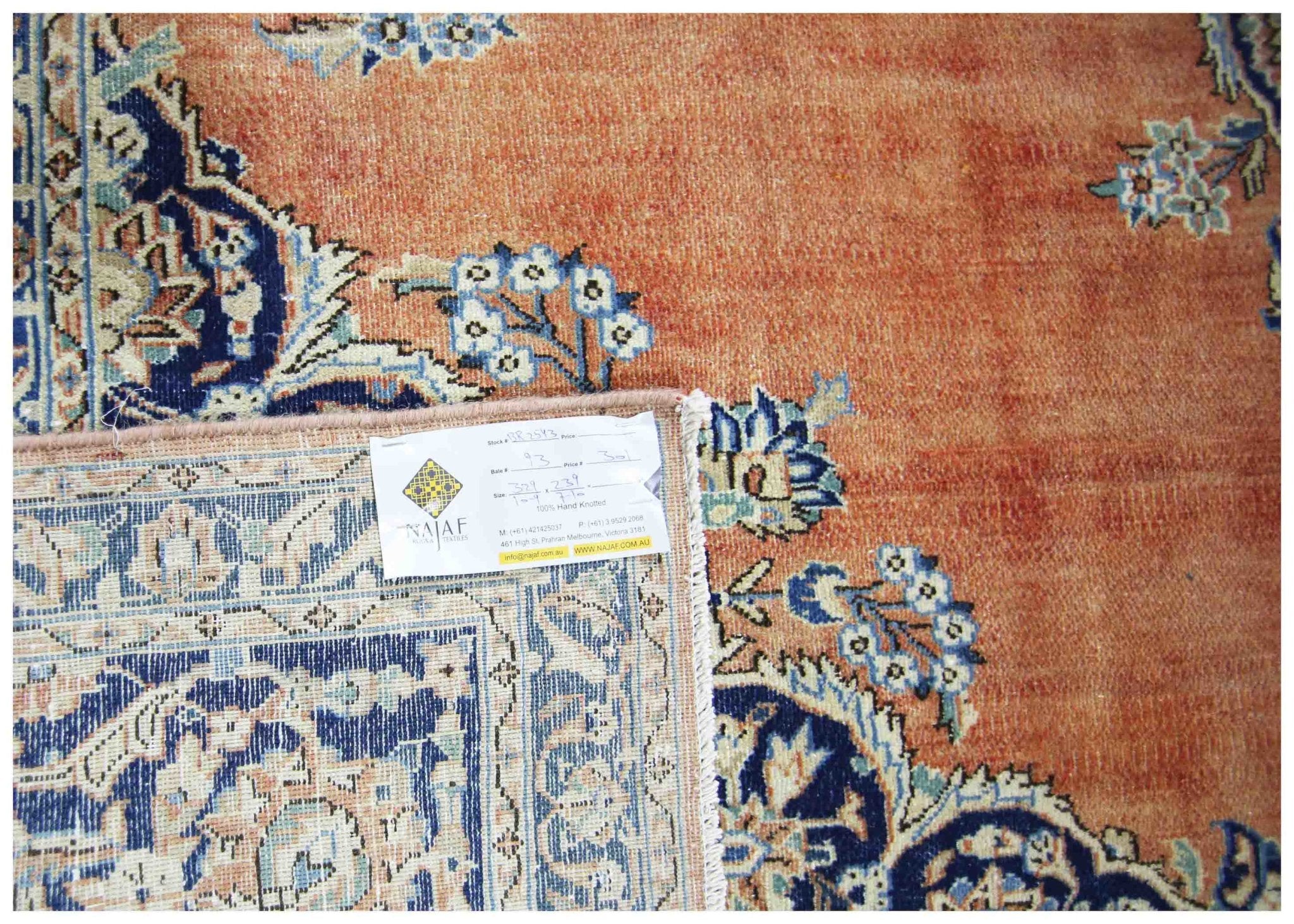 Handmade Vintage Persian Kerman Rug | 329 x 239 cm | 10'9" x 7'10" - Najaf Rugs & Textile