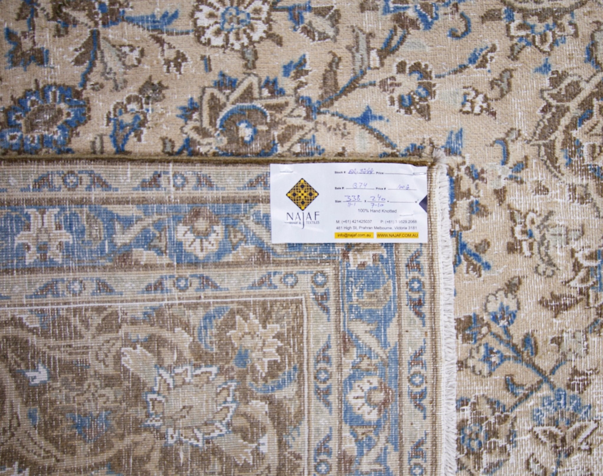 Handmade Vintage Persian Kerman Rug | 338 x 240 cm | 11'1" x 7'10" - Najaf Rugs & Textile