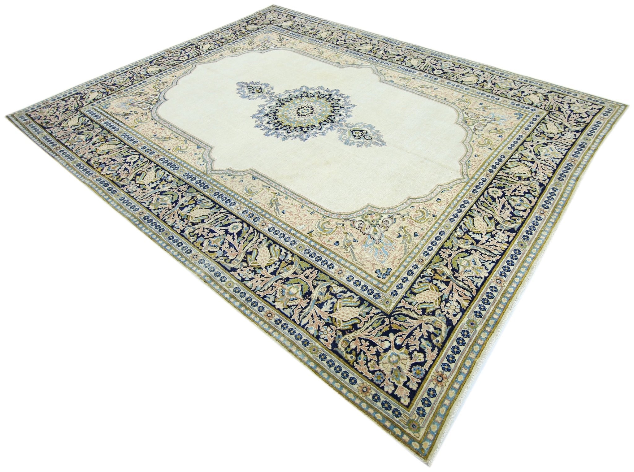 Handmade Vintage Persian Kerman Rug | 338 x 248 cm | 11'1" x 8'1" - Najaf Rugs & Textile