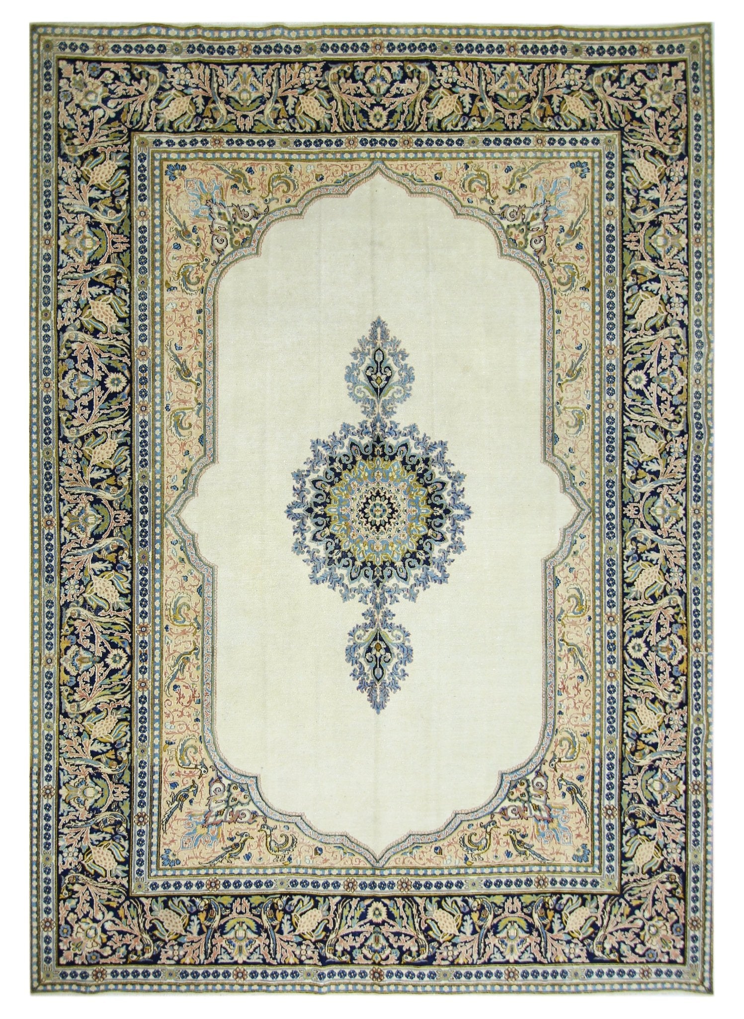 Handmade Vintage Persian Kerman Rug | 338 x 248 cm | 11'1" x 8'1" - Najaf Rugs & Textile