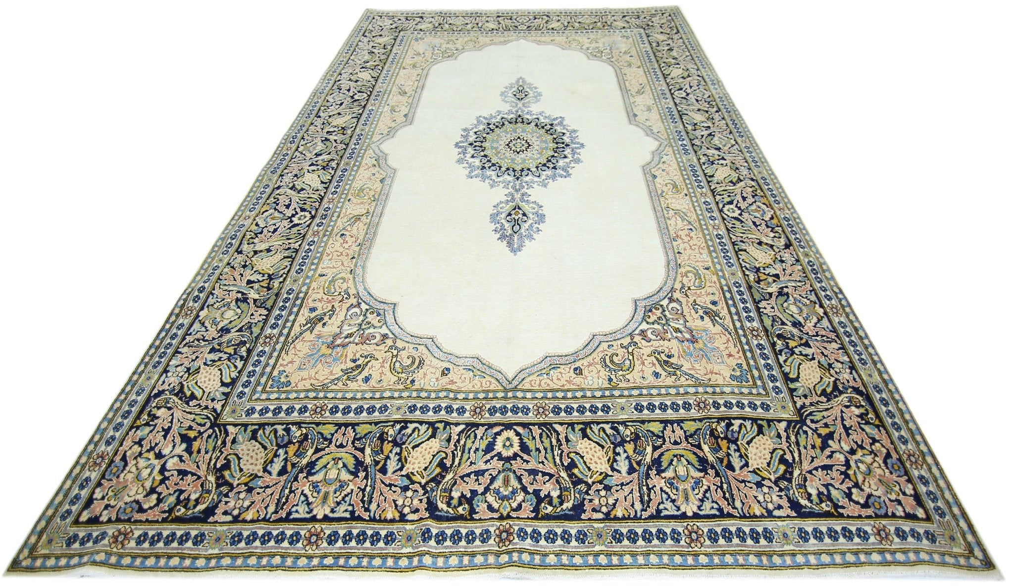 Handmade Vintage Persian Kerman Rug | 338 x 248 cm | 11'1" x 8'1" - Najaf Rugs & Textile