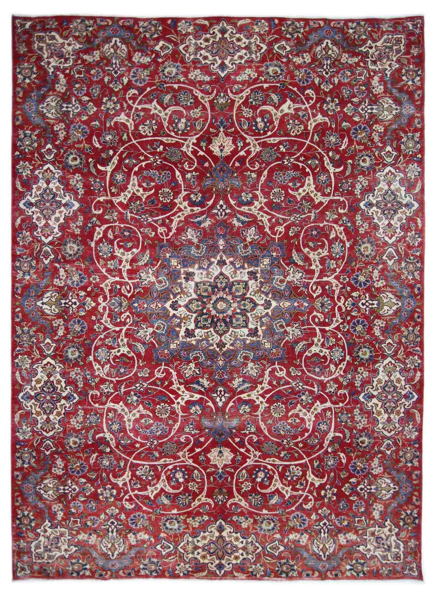 Handmade Vintage Persian Kerman Rug | 341 x 231 cm | 11'2" x 7'7" - Najaf Rugs & Textile