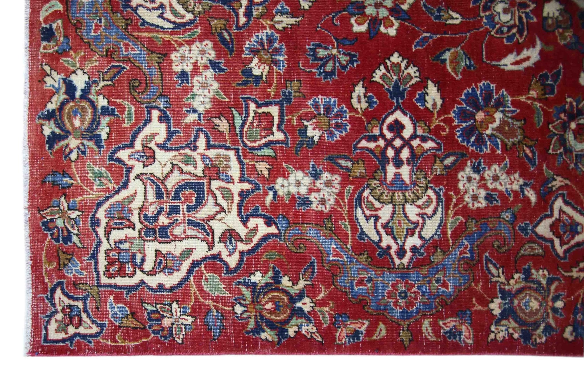 Handmade Vintage Persian Kerman Rug | 341 x 231 cm | 11'2" x 7'7" - Najaf Rugs & Textile