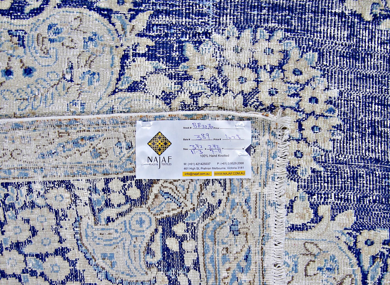 Handmade Vintage Persian Kerman Rug | 342 x 242 cm | 11'3" x 7'11" - Najaf Rugs & Textile