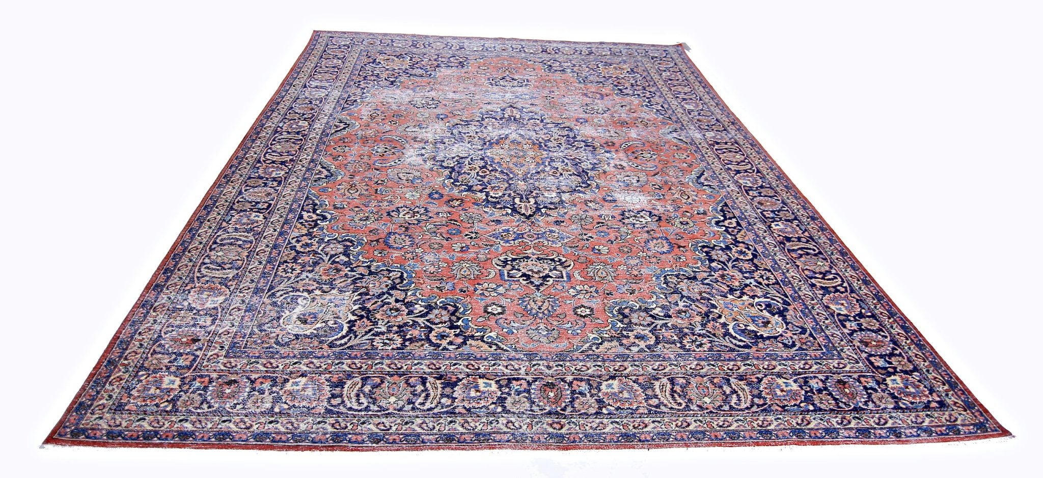 Handmade Vintage Persian Kerman Rug | 344 x 255 cm | 11'4" x 8'4" - Najaf Rugs & Textile