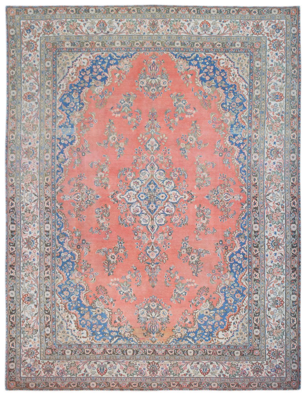 Handmade Vintage Persian Kerman Rug | 344 x 261 cm | 11'4" x 8'7" - Najaf Rugs & Textile
