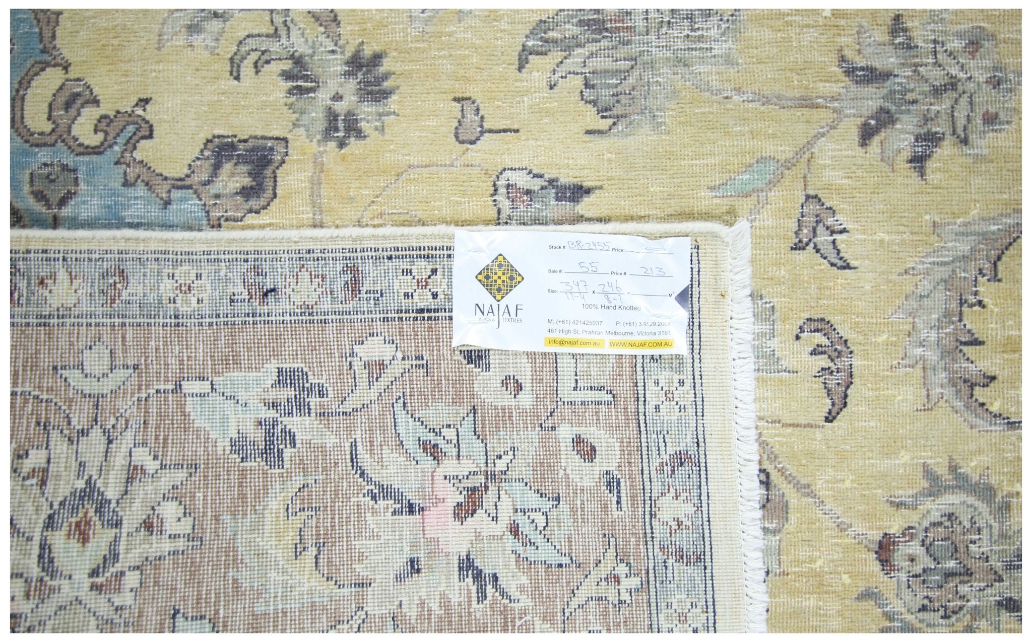 Handmade Vintage Persian Kerman Rug | 347 x 246 cm | 11'4" x 8'1" - Najaf Rugs & Textile