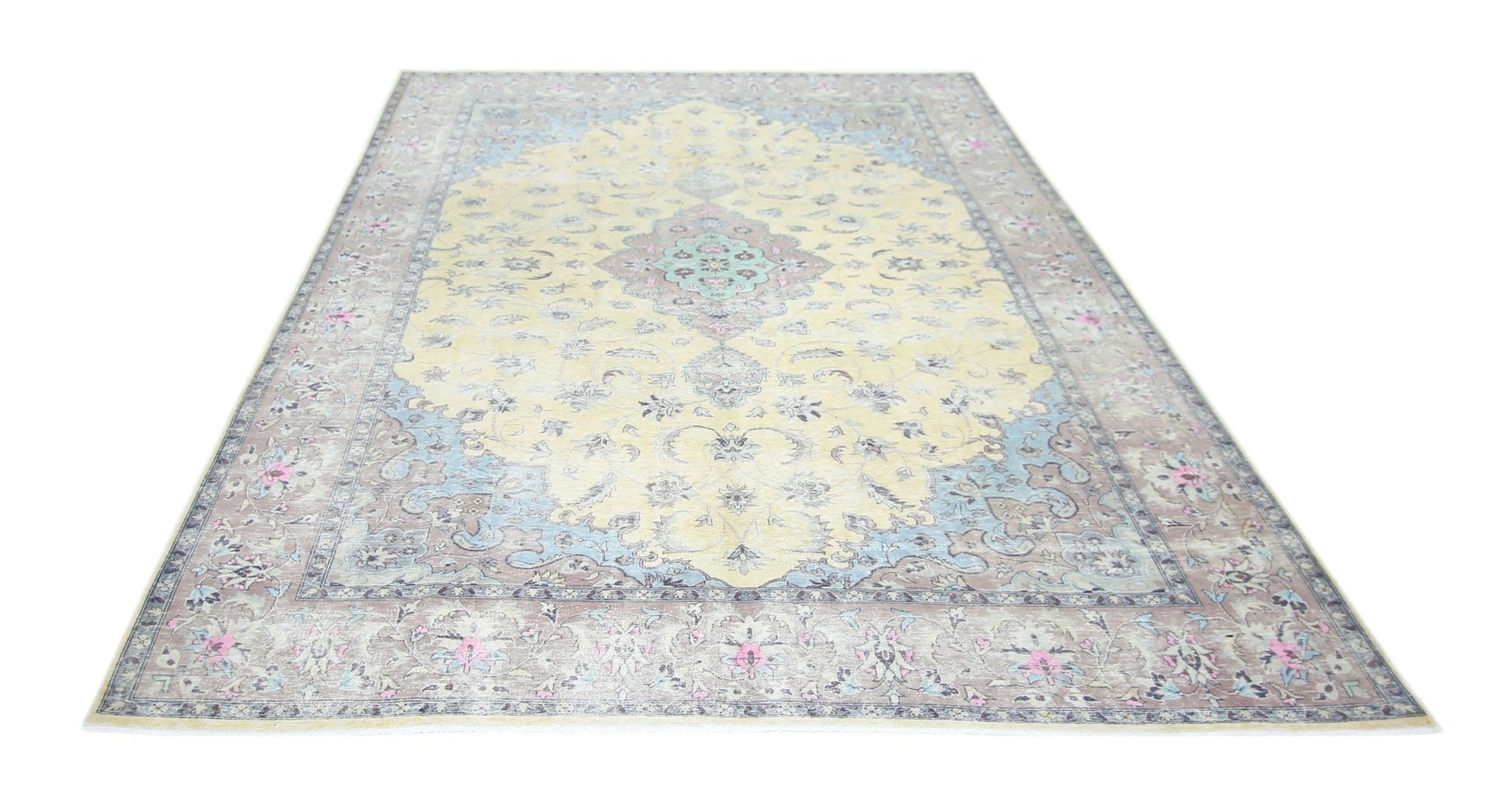 Handmade Vintage Persian Kerman Rug | 347 x 246 cm | 11'4" x 8'1" - Najaf Rugs & Textile