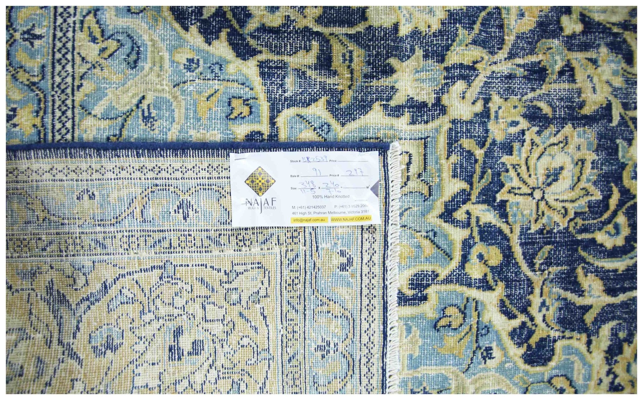 Handmade Vintage Persian Kerman Rug | 348 x 240 cm | 11'5" x 7'10" - Najaf Rugs & Textile