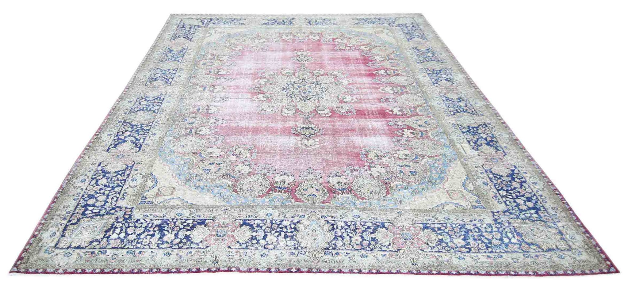 Handmade Vintage Persian Kerman Rug | 361 x 265 cm | 11'10" x 8'8" - Najaf Rugs & Textile