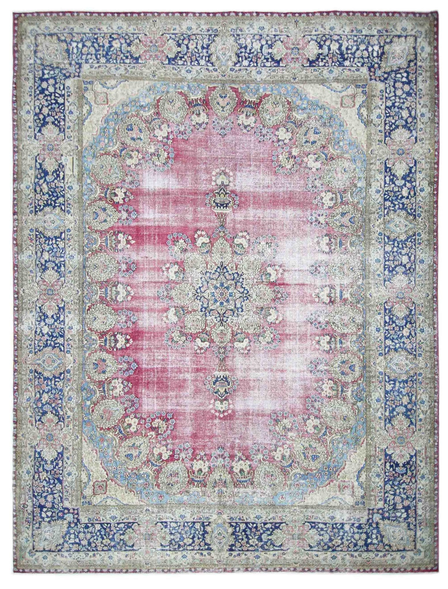 Handmade Vintage Persian Kerman Rug | 361 x 265 cm | 11'10" x 8'8" - Najaf Rugs & Textile