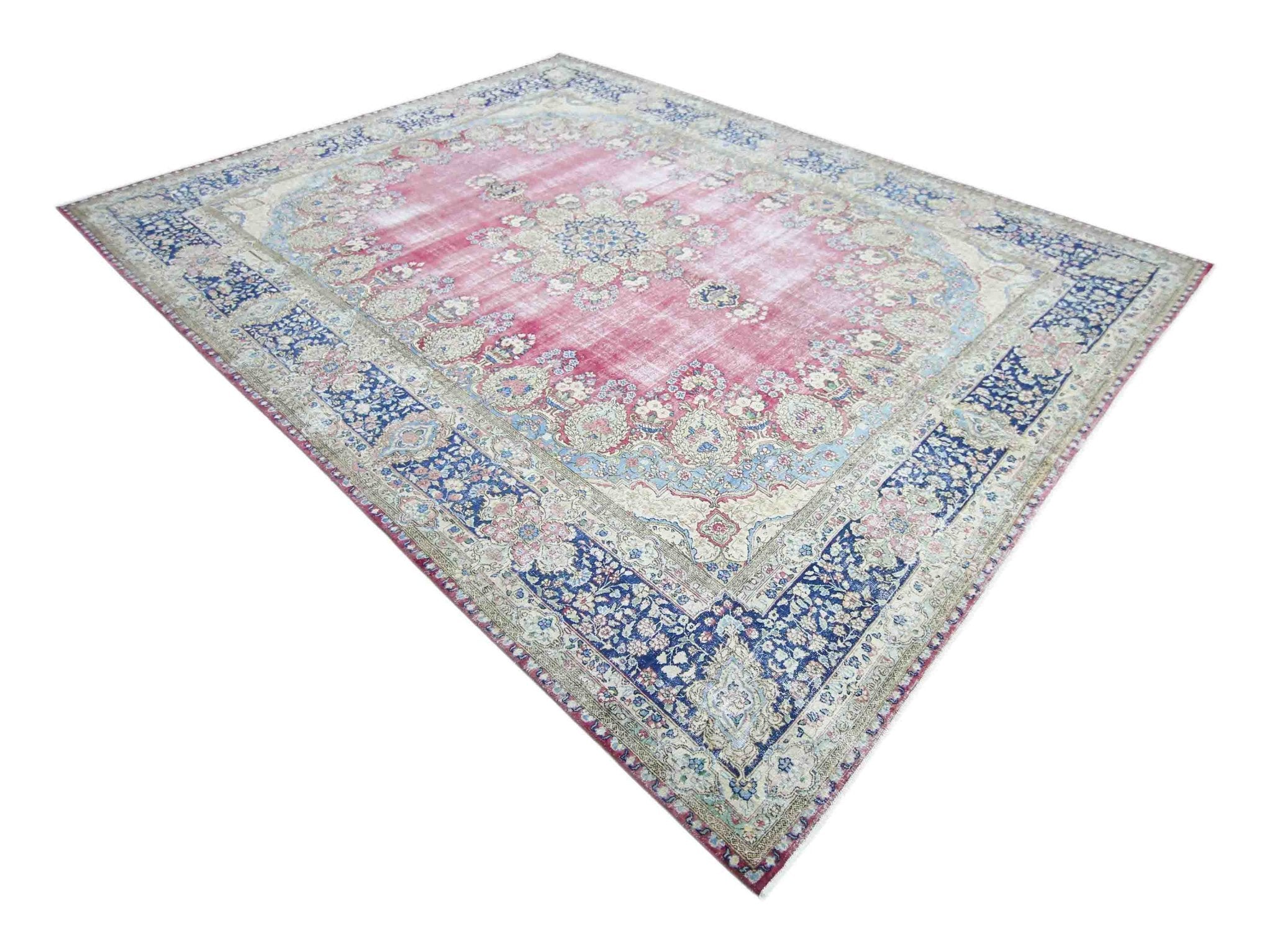 Handmade Vintage Persian Kerman Rug | 361 x 265 cm | 11'10" x 8'8" - Najaf Rugs & Textile