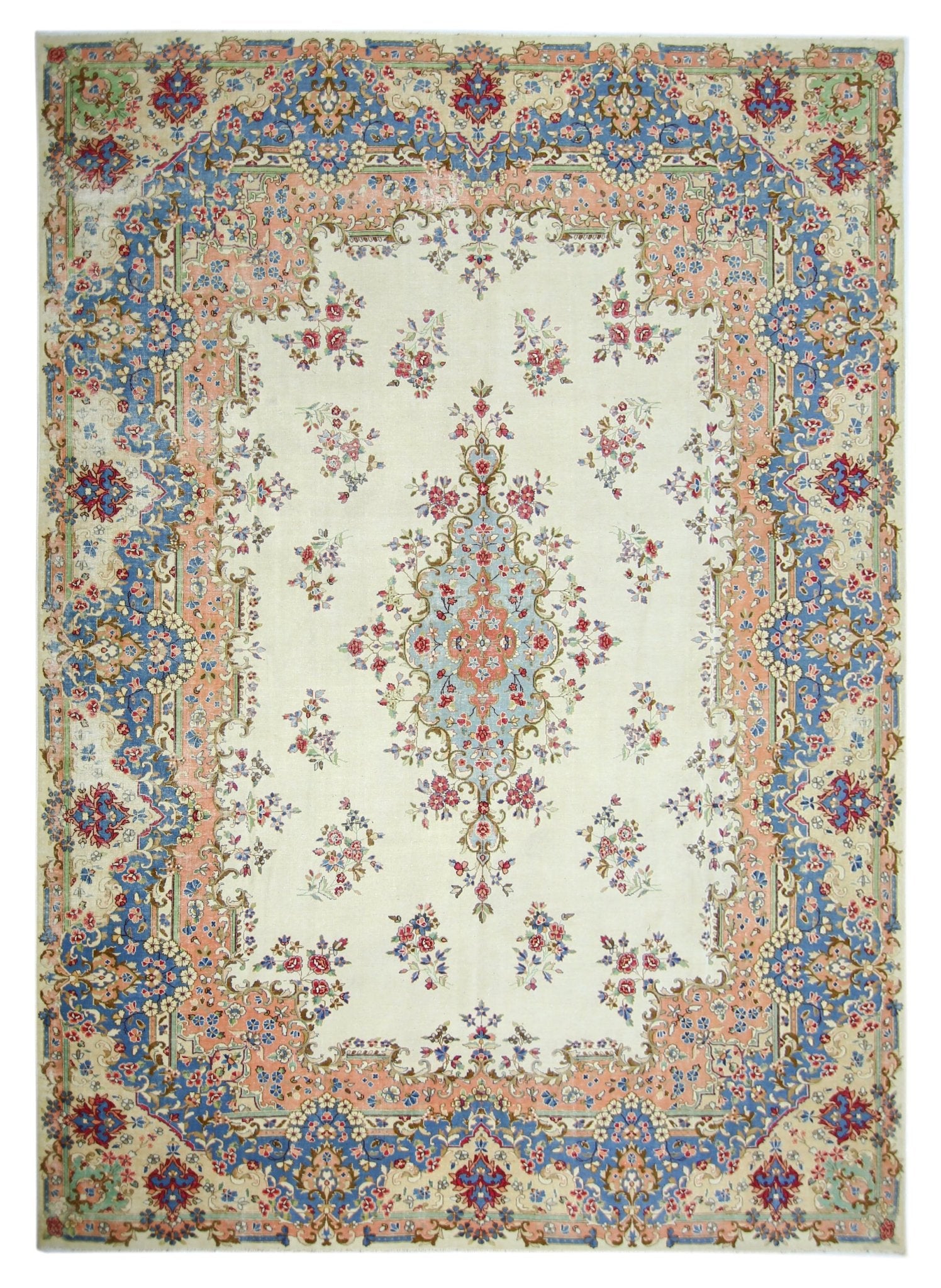 Handmade Vintage Persian Kerman Rug | 365 x 271 cm | 12' x 8'11" - Najaf Rugs & Textile