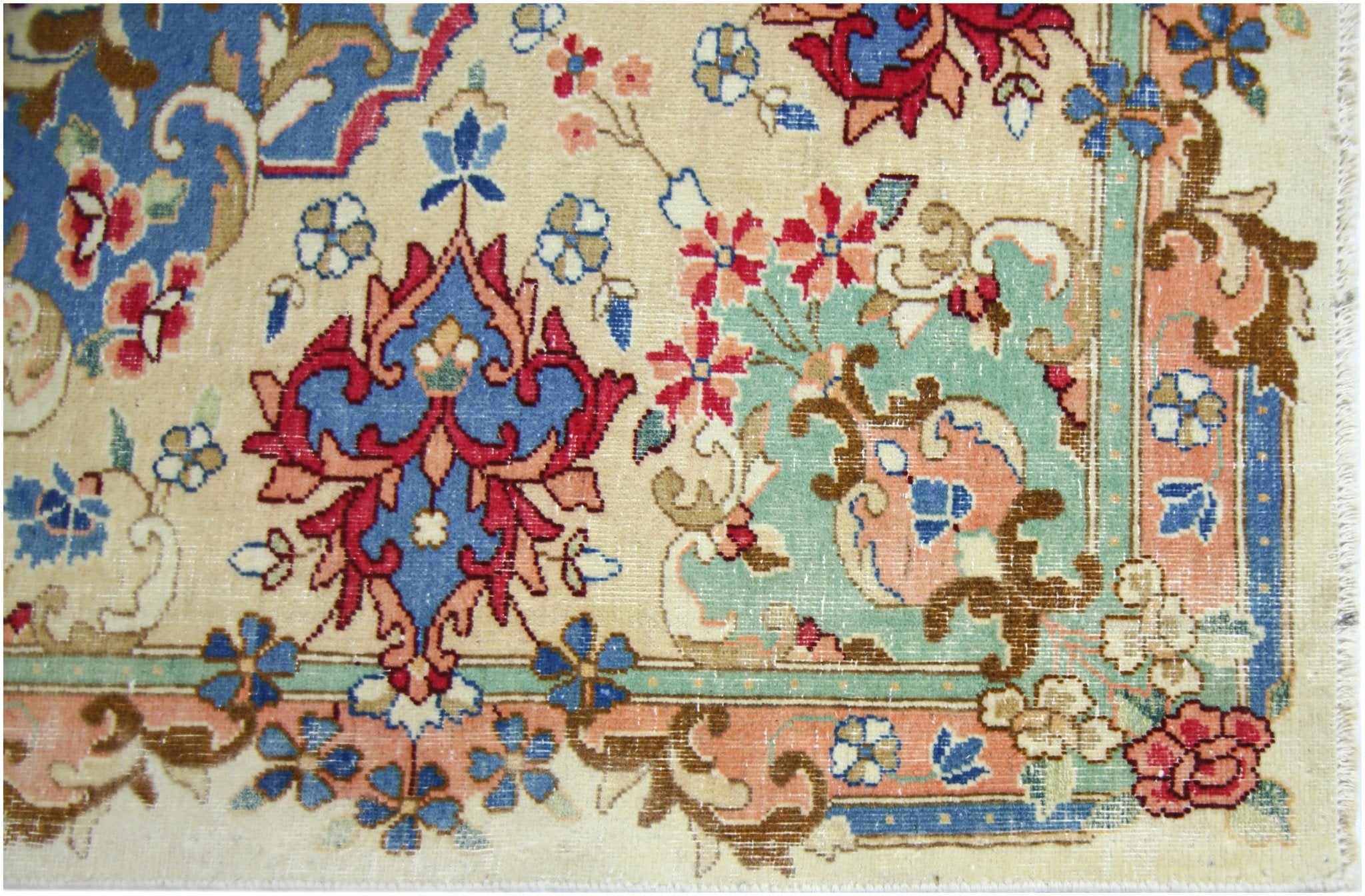 Handmade Vintage Persian Kerman Rug | 365 x 271 cm | 12' x 8'11" - Najaf Rugs & Textile