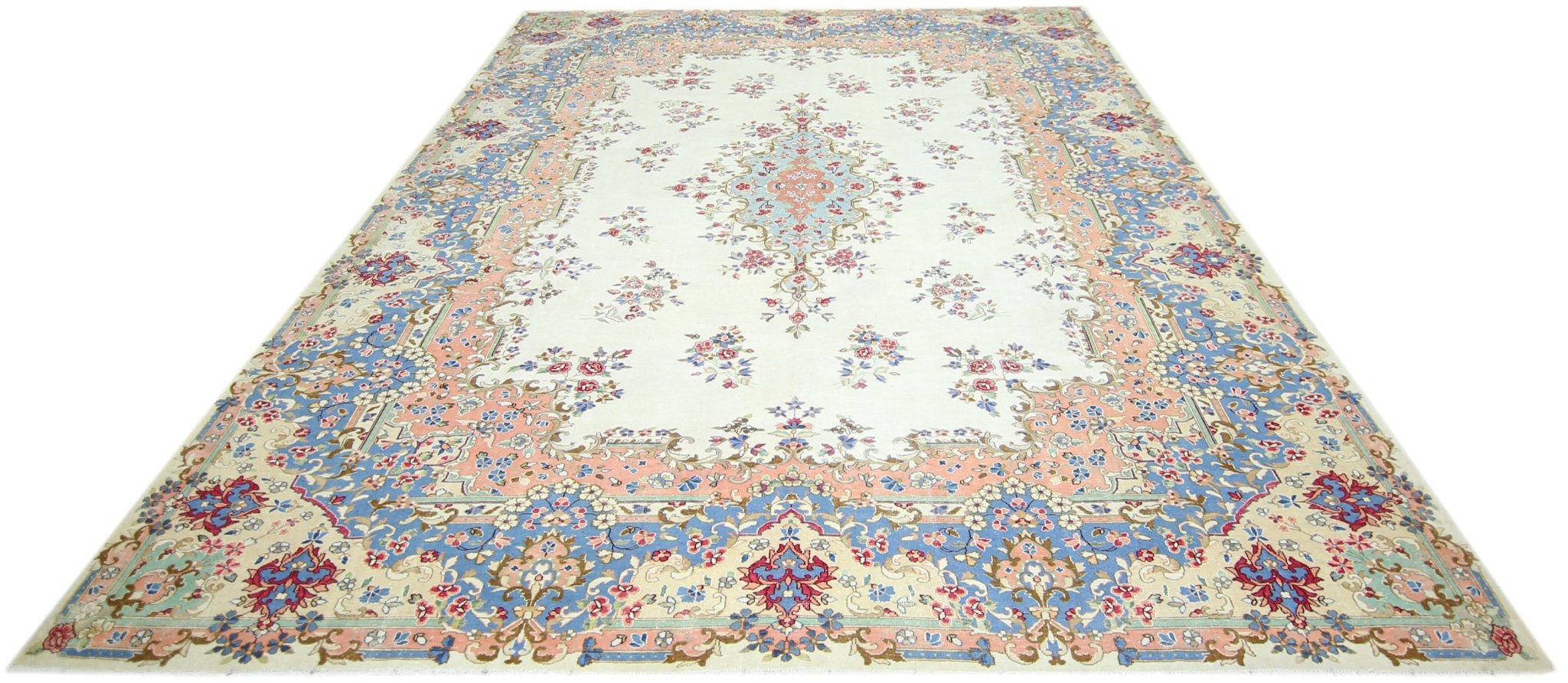 Handmade Vintage Persian Kerman Rug | 365 x 271 cm | 12' x 8'11" - Najaf Rugs & Textile