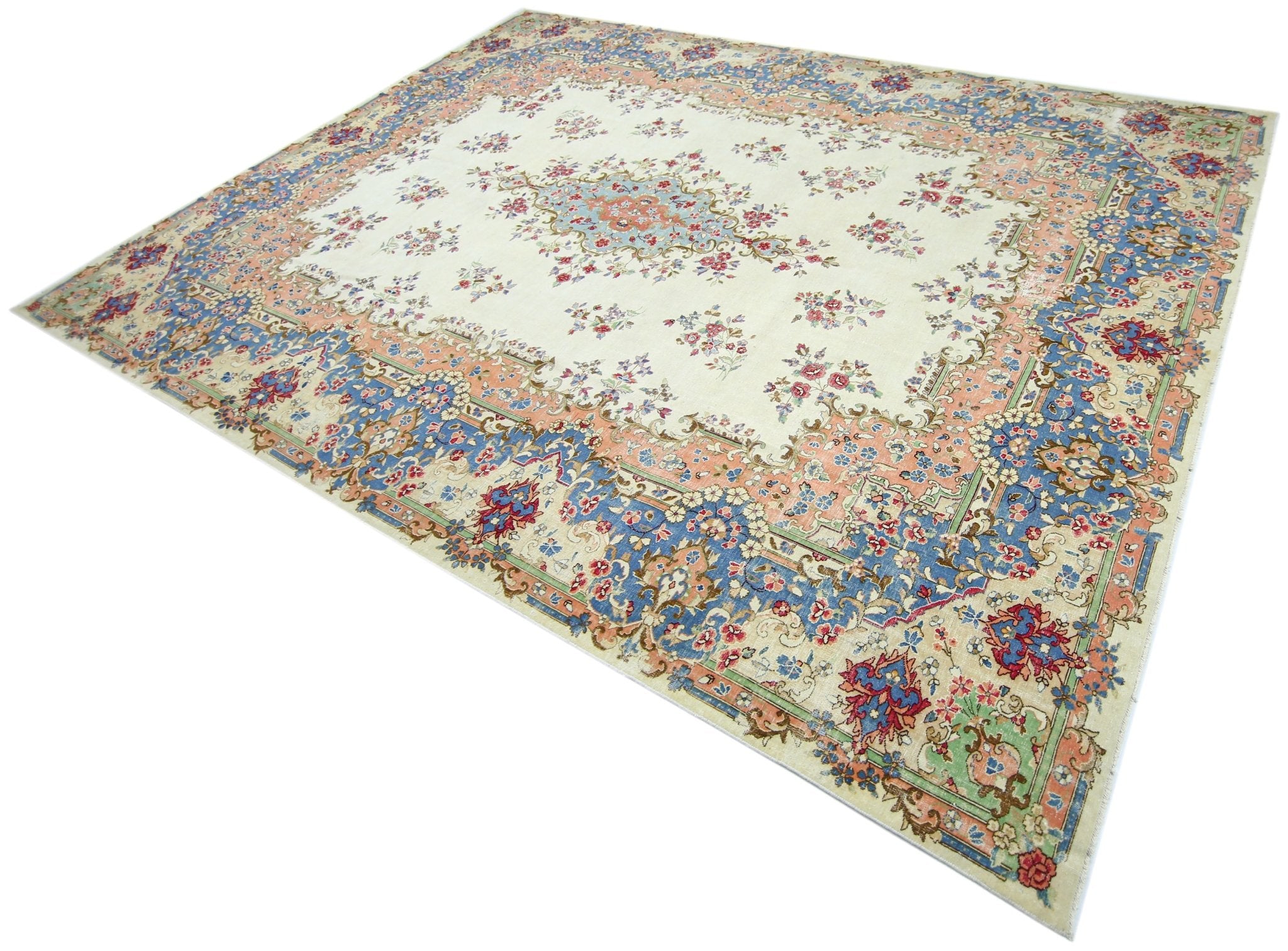 Handmade Vintage Persian Kerman Rug | 365 x 271 cm | 12' x 8'11" - Najaf Rugs & Textile