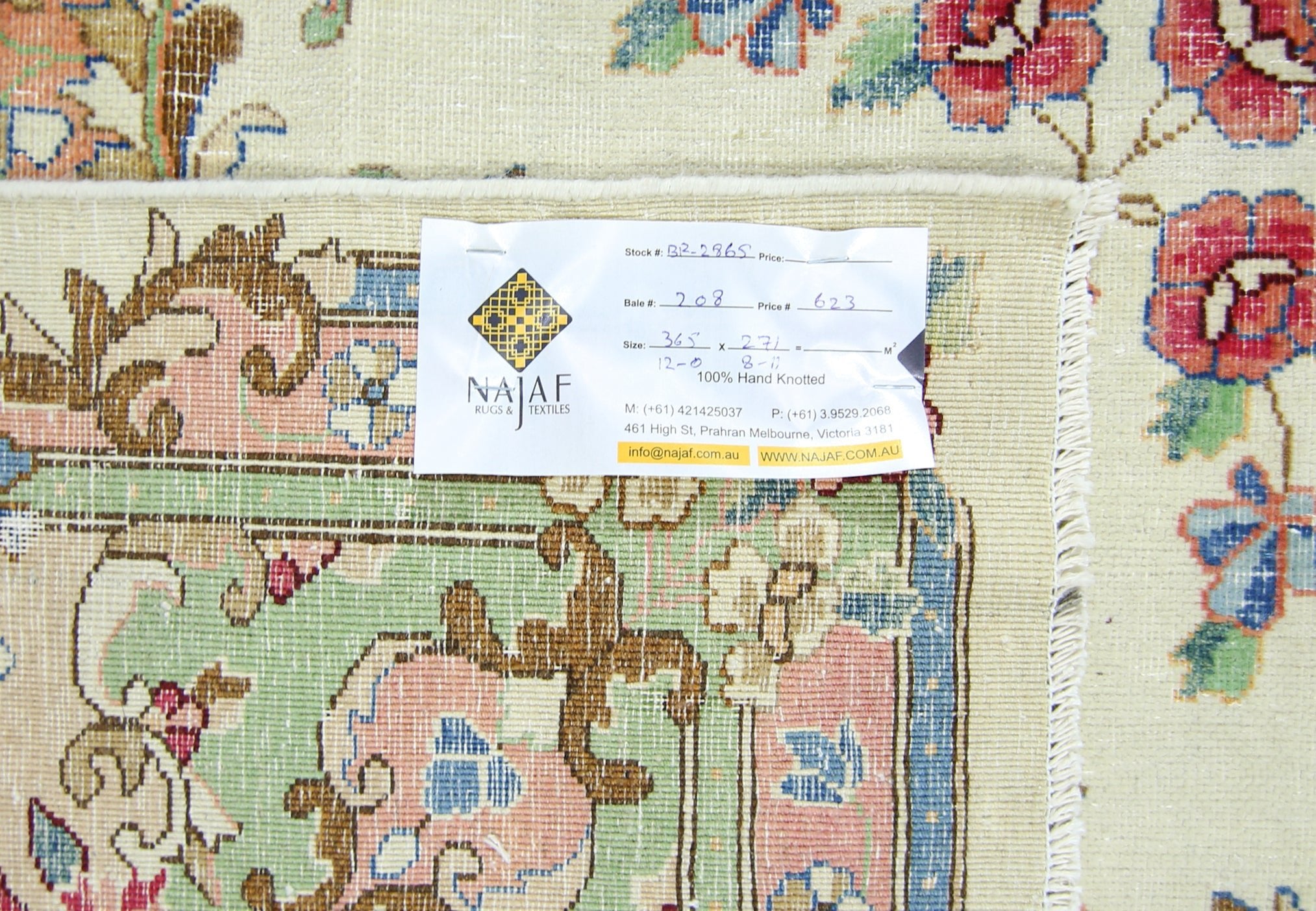 Handmade Vintage Persian Kerman Rug | 365 x 271 cm | 12' x 8'11" - Najaf Rugs & Textile