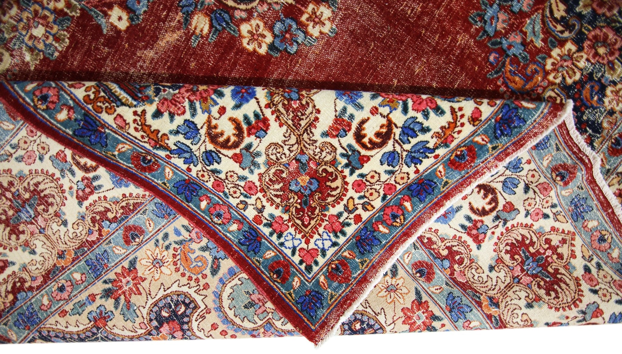 Handmade Vintage Persian Kerman Rug | 370 x 263 cm | 12'2" x 8'8" - Najaf Rugs & Textile