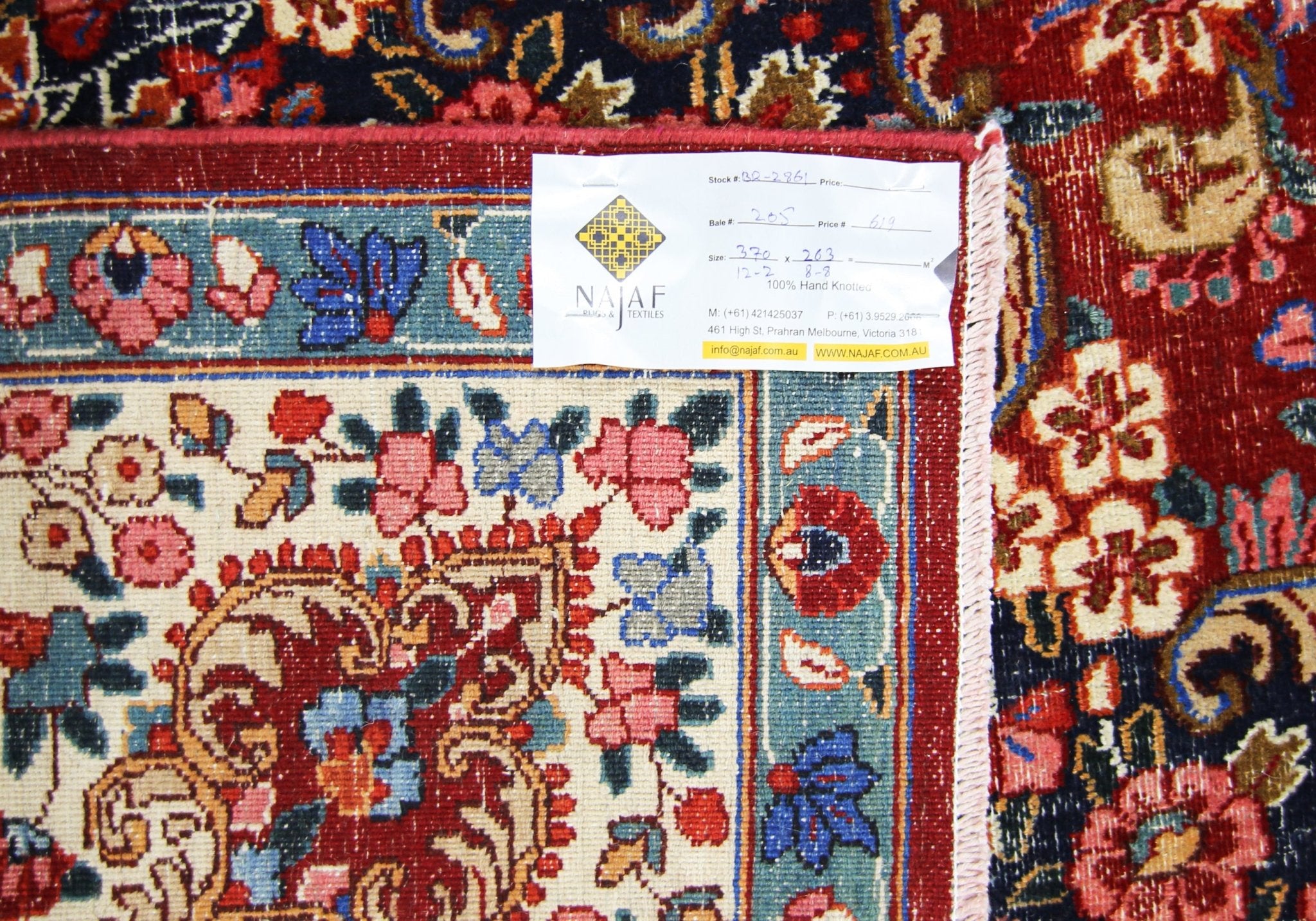 Handmade Vintage Persian Kerman Rug | 370 x 263 cm | 12'2" x 8'8" - Najaf Rugs & Textile