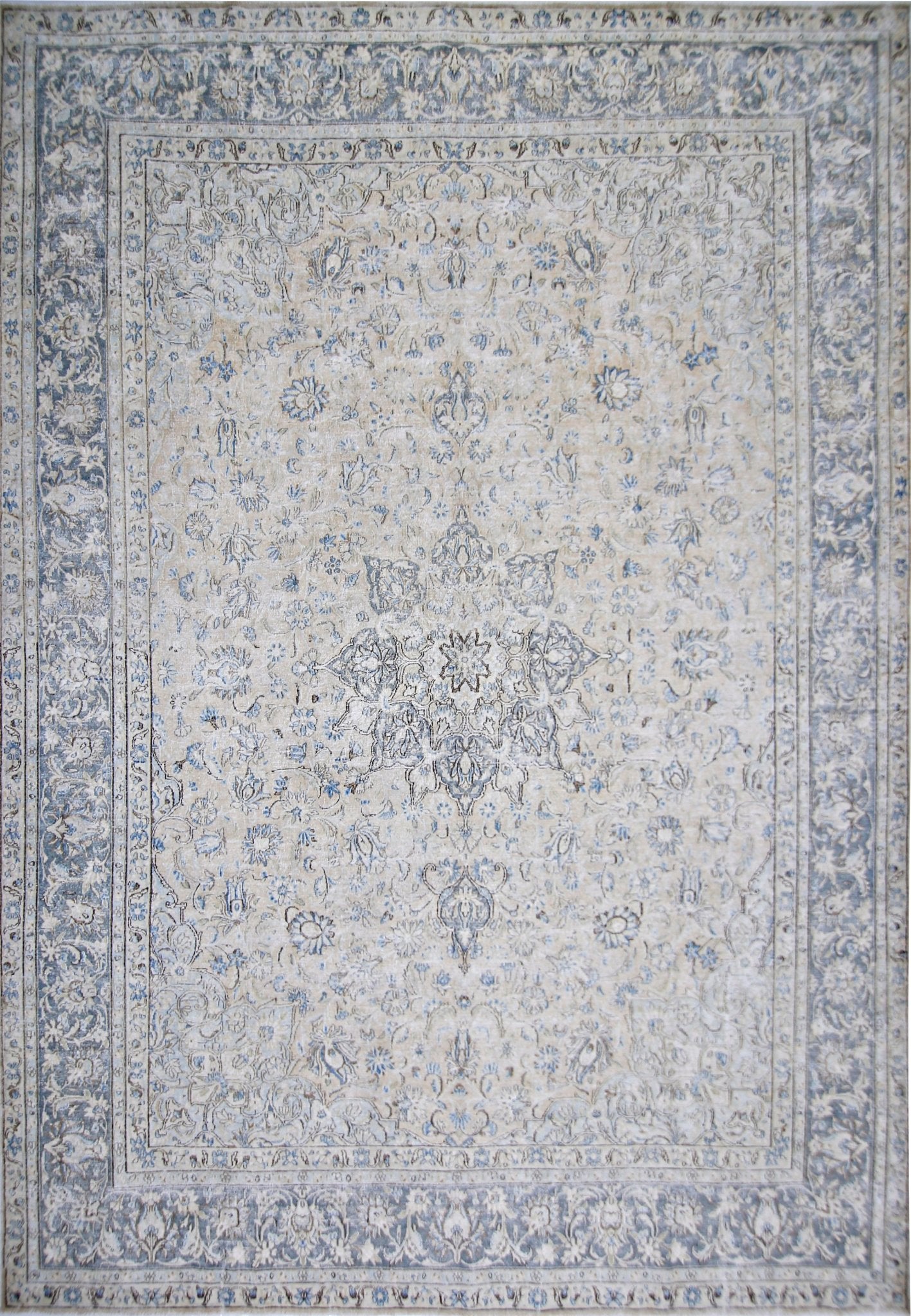 Handmade Vintage Persian Kerman Rug | 370 x 269 cm | 12'2" x 8'10" - Najaf Rugs & Textile