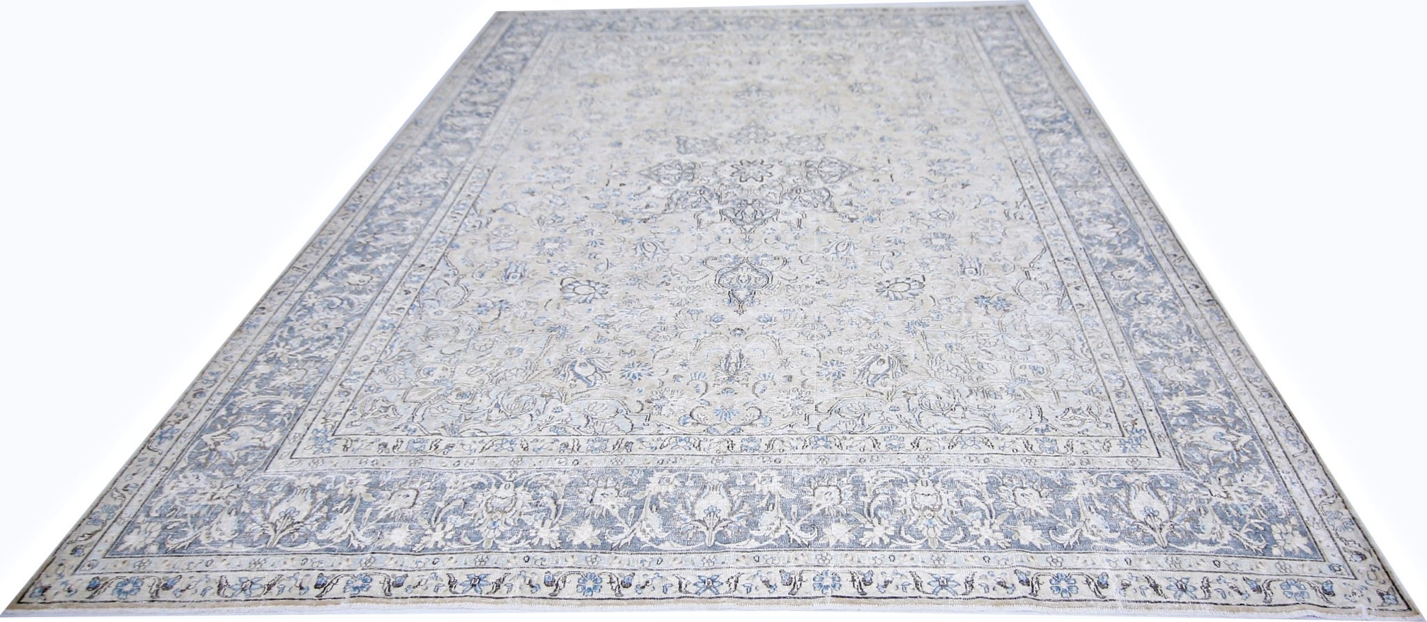 Handmade Vintage Persian Kerman Rug | 370 x 269 cm | 12'2" x 8'10" - Najaf Rugs & Textile