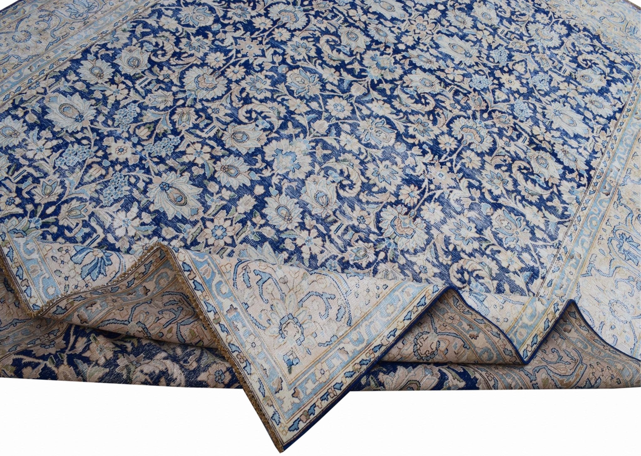 Handmade Vintage Persian Kerman Rug | 373 x 282 cm | 12'2" x 9'2" - Najaf Rugs & Textile