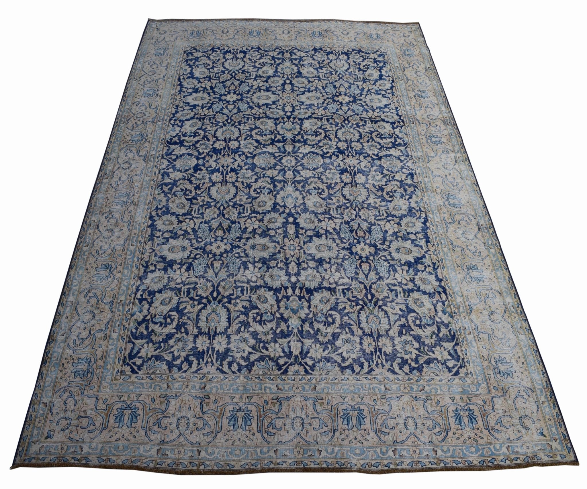 Handmade Vintage Persian Kerman Rug | 373 x 282 cm | 12'2" x 9'2" - Najaf Rugs & Textile