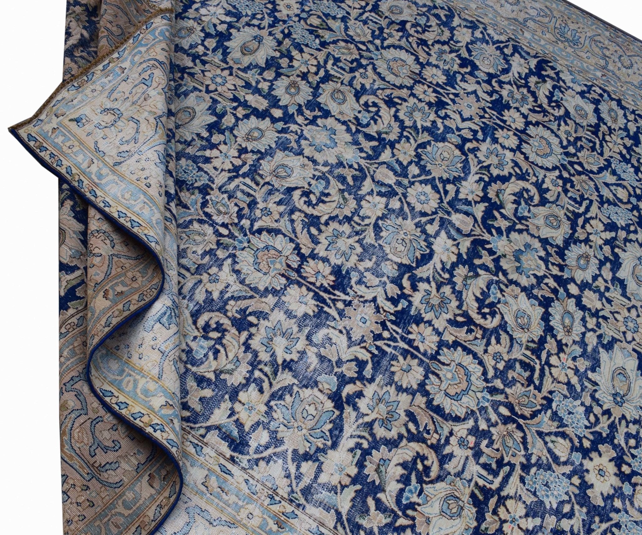 Handmade Vintage Persian Kerman Rug | 373 x 282 cm | 12'2" x 9'2" - Najaf Rugs & Textile