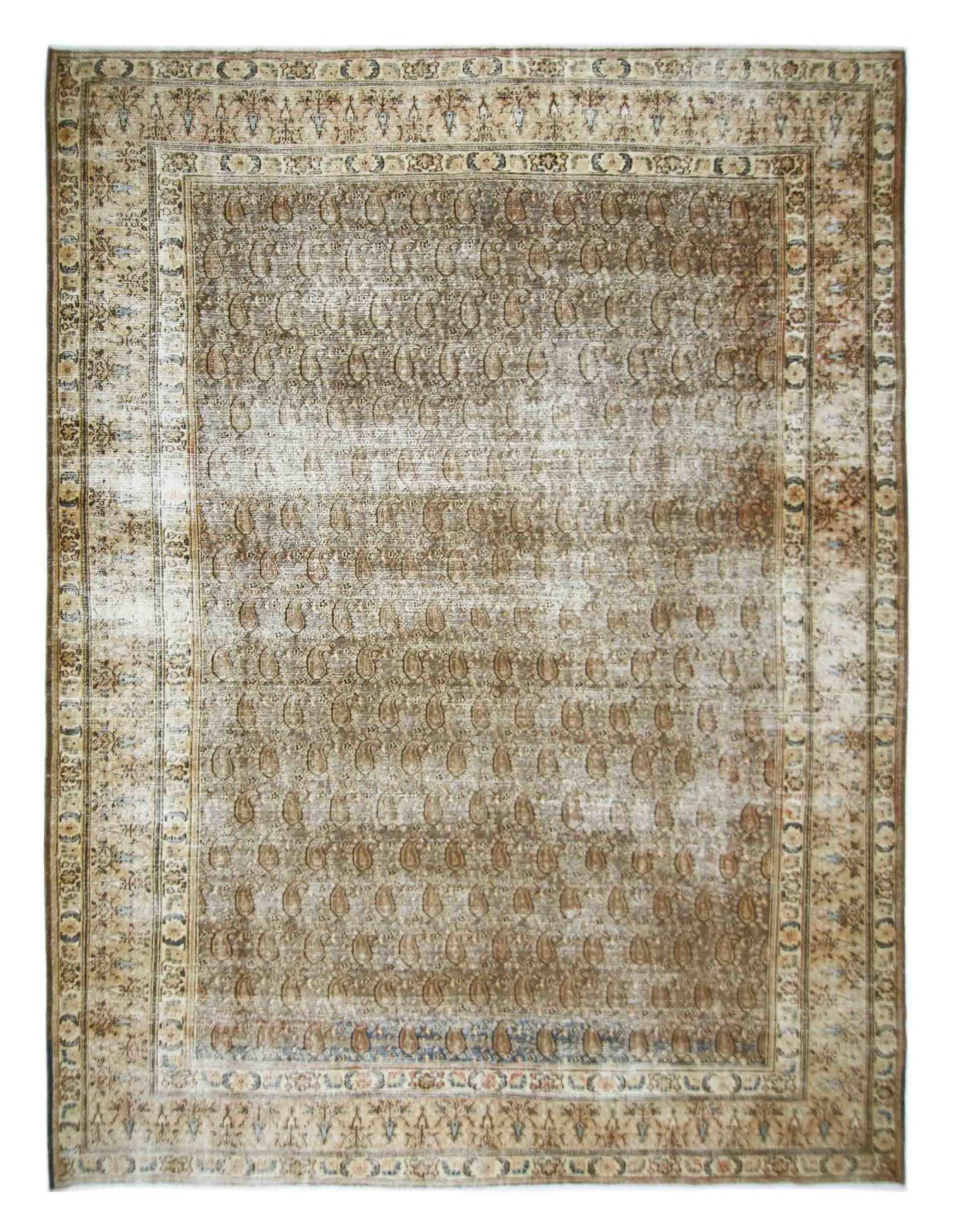 Handmade Vintage Persian Kerman Rug | 375 x 273 cm | 12'4" x 8'11" - Najaf Rugs & Textile