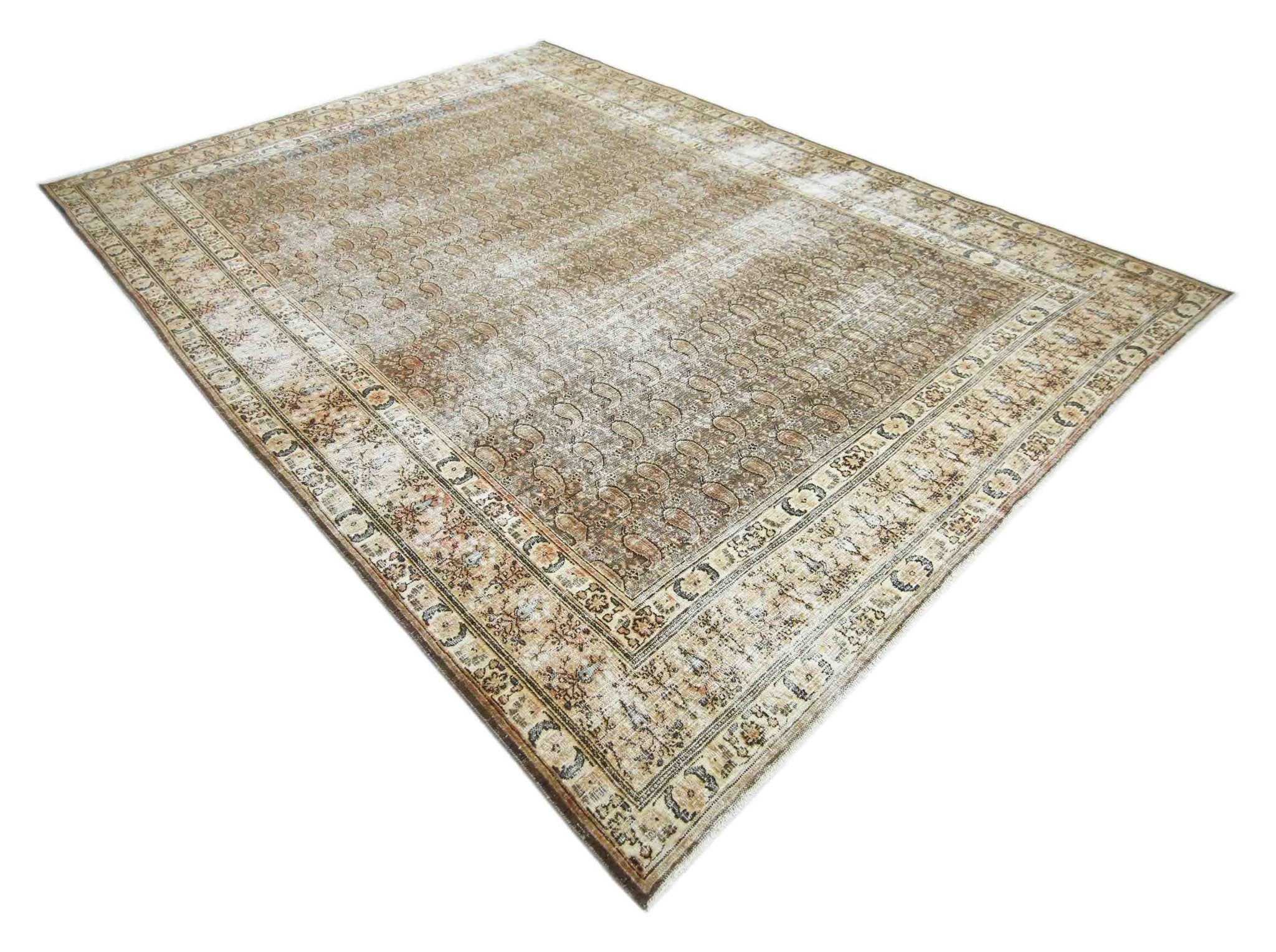 Handmade Vintage Persian Kerman Rug | 375 x 273 cm | 12'4" x 8'11" - Najaf Rugs & Textile