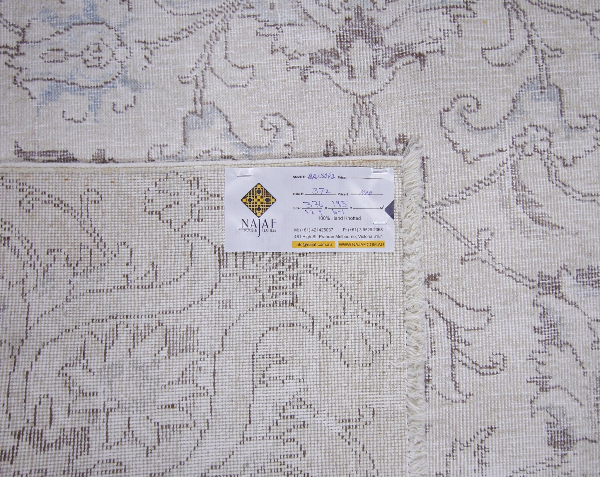 Handmade Vintage Persian Kerman Rug | 376 x 185 cm | 12'4" x 6'1" - Najaf Rugs & Textile