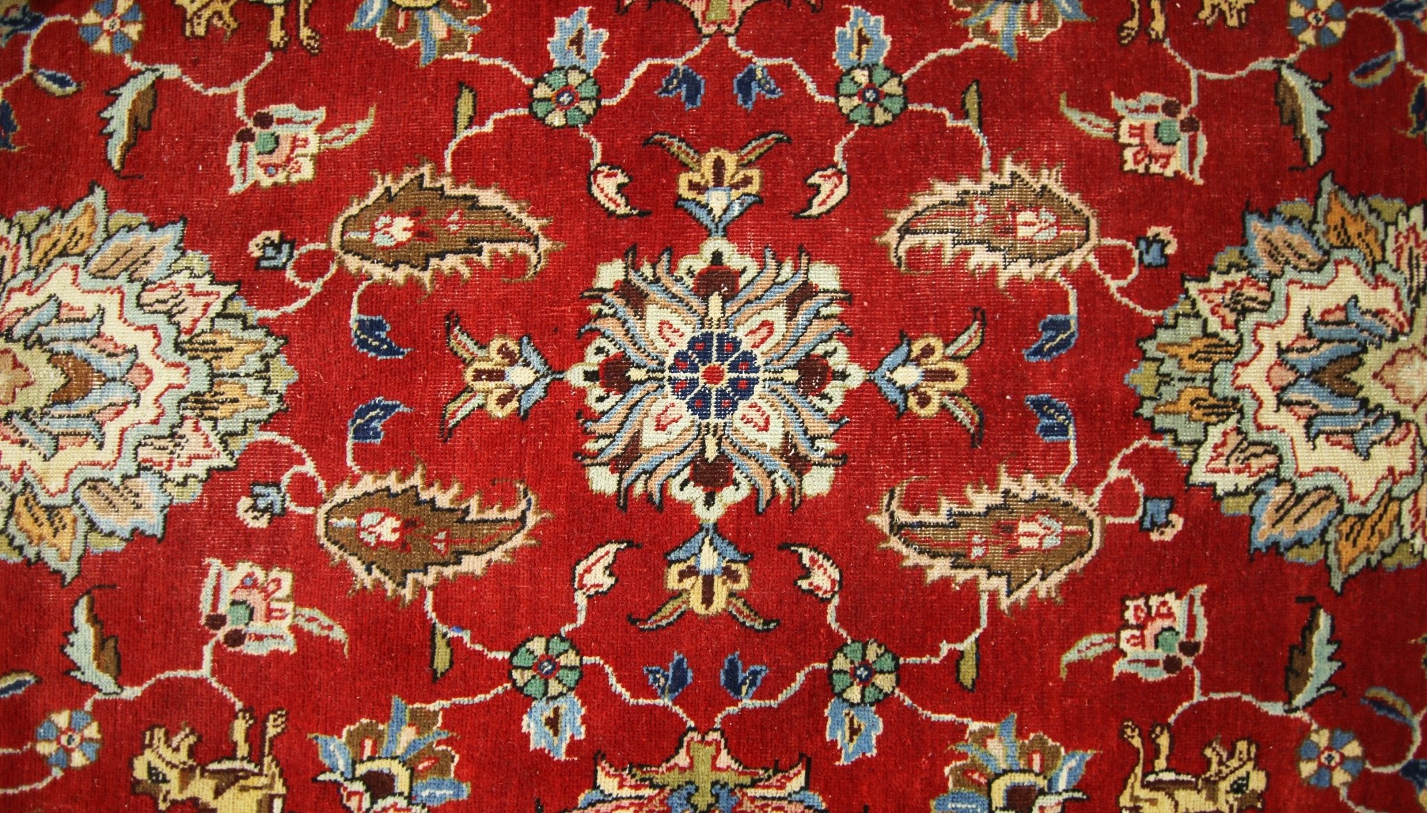 Handmade Vintage Persian Kerman Rug | 376 x 259 cm | 12'4" x 8'6" - Najaf Rugs & Textile