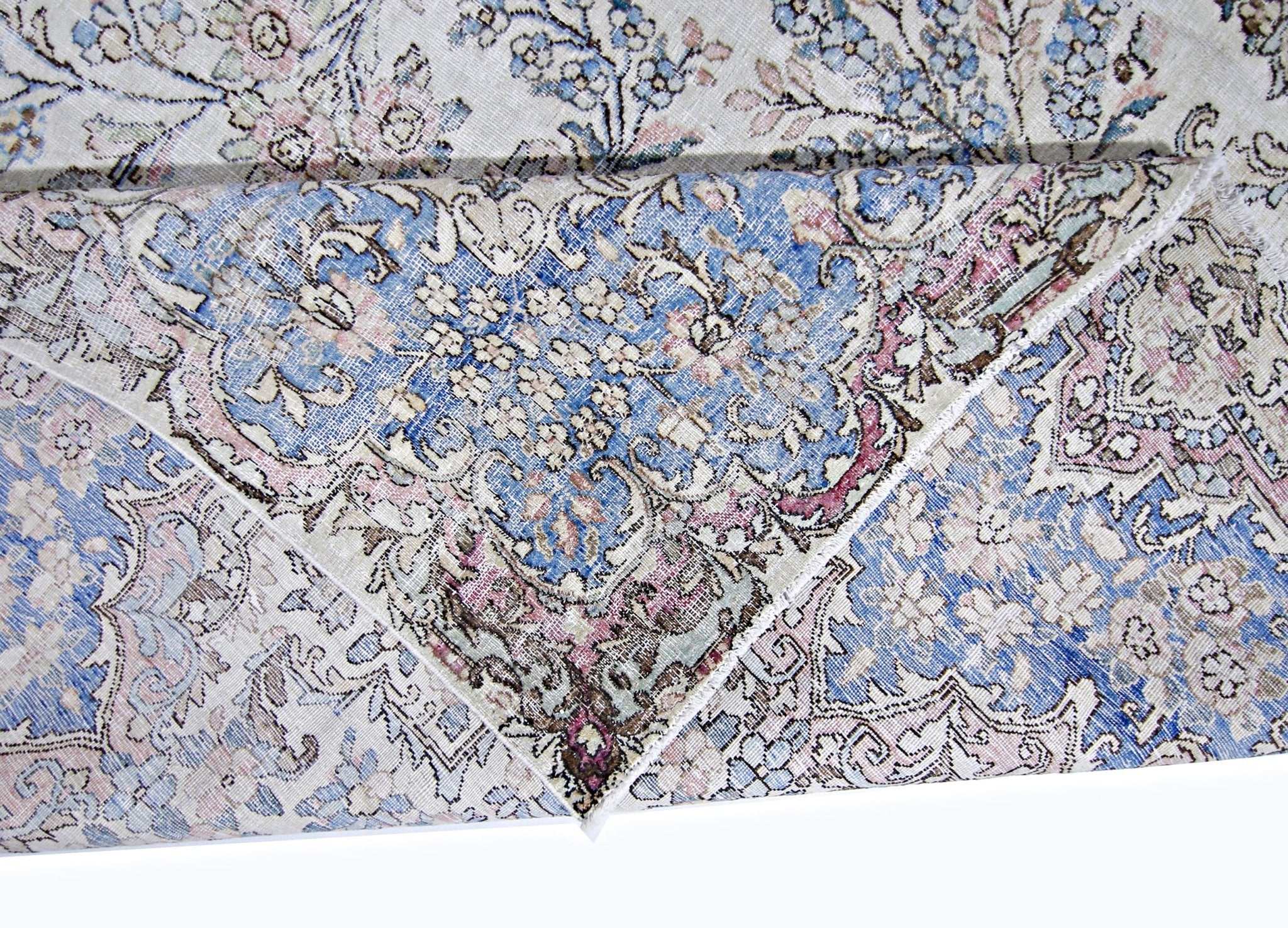 Handmade Vintage Persian Kerman Rug | 377 x 266 cm | 12'5" x 8'9" - Najaf Rugs & Textile